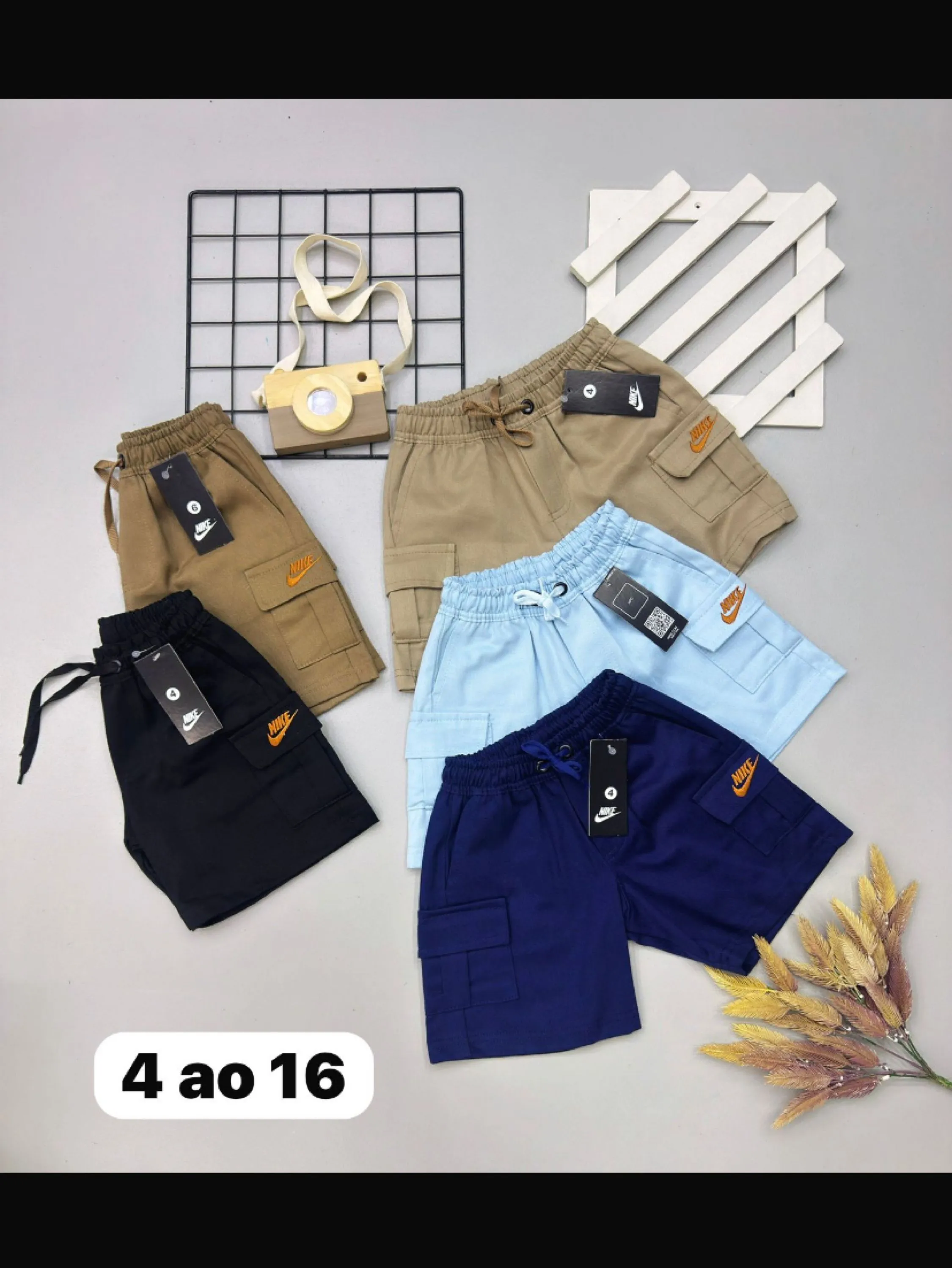 Bermuda nike cargo em brim infantil/juvenil