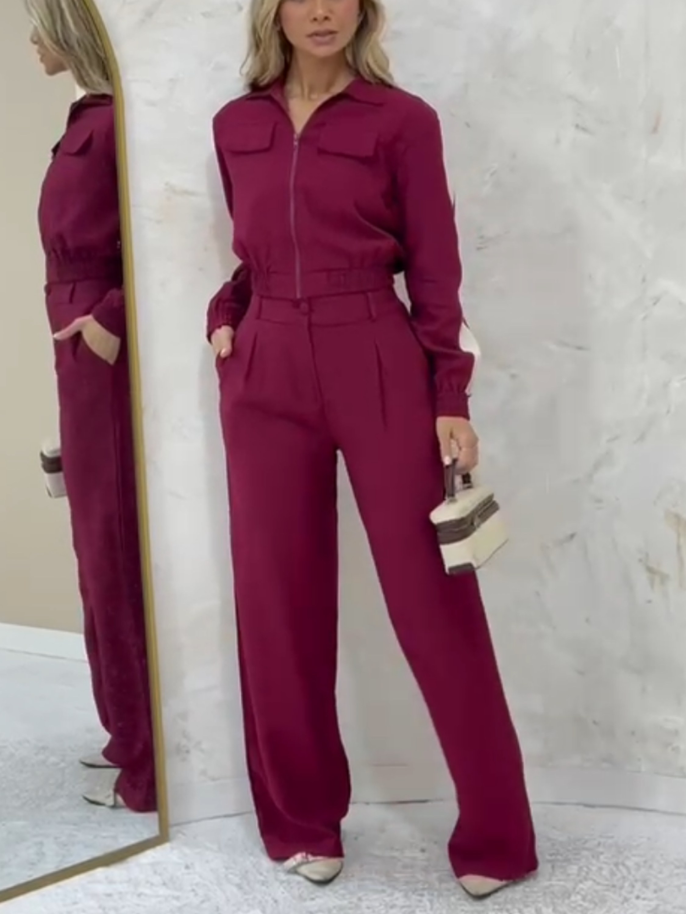 Conjunto Duda calça Pantalona e jaqueta