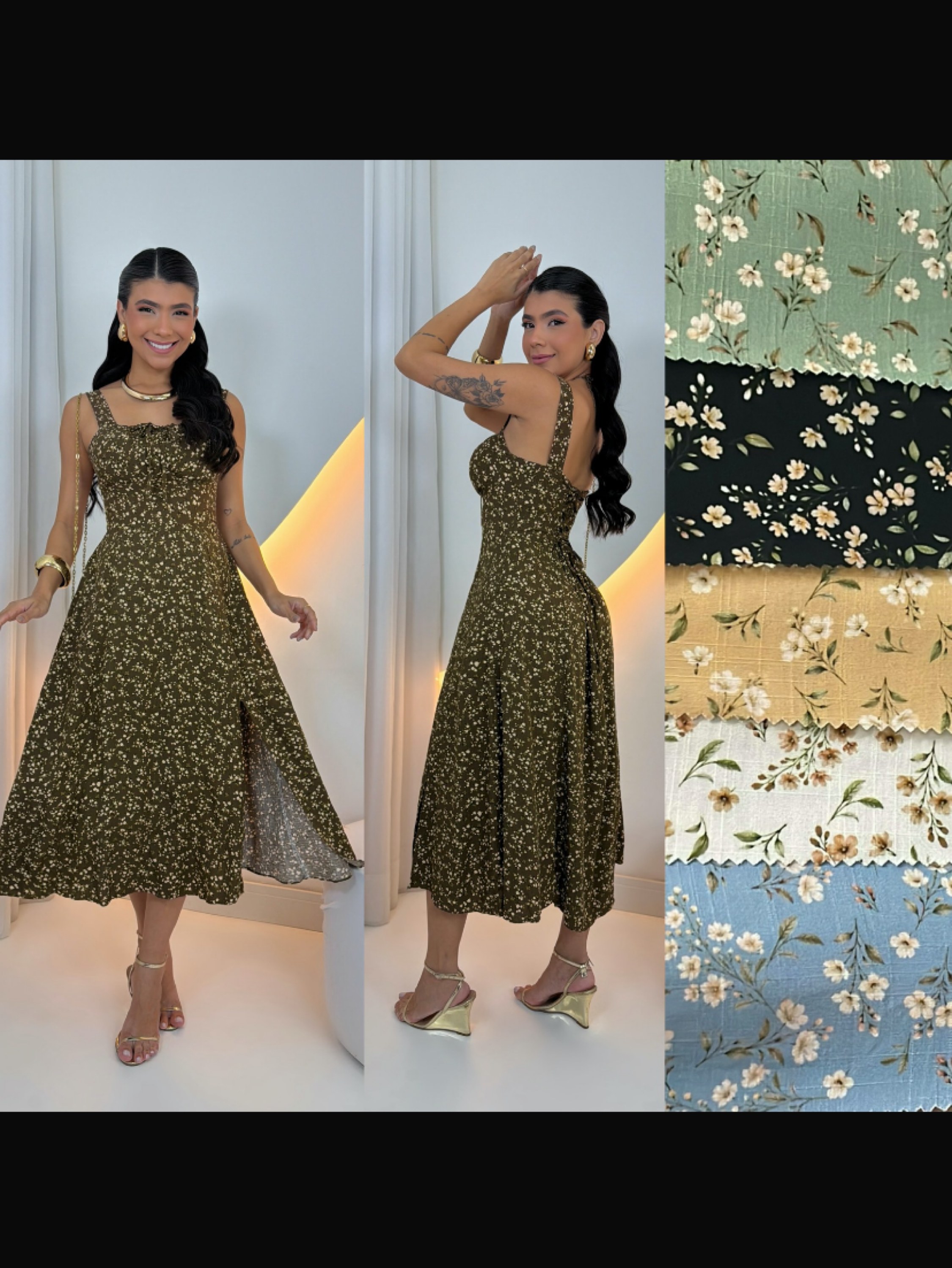 Vestido mídi alça