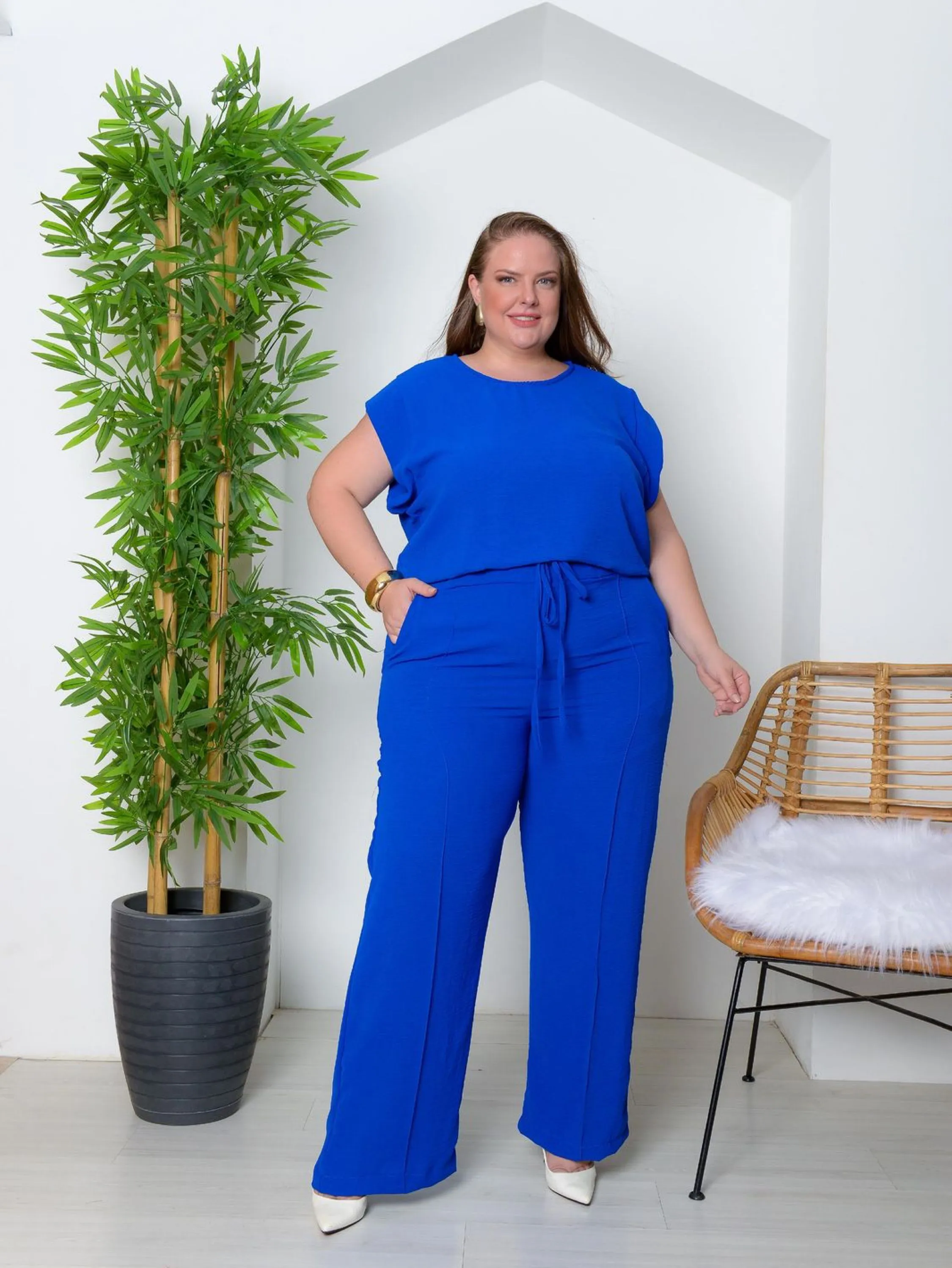 Conjunto plus size tecido Duna crepe (Duna)