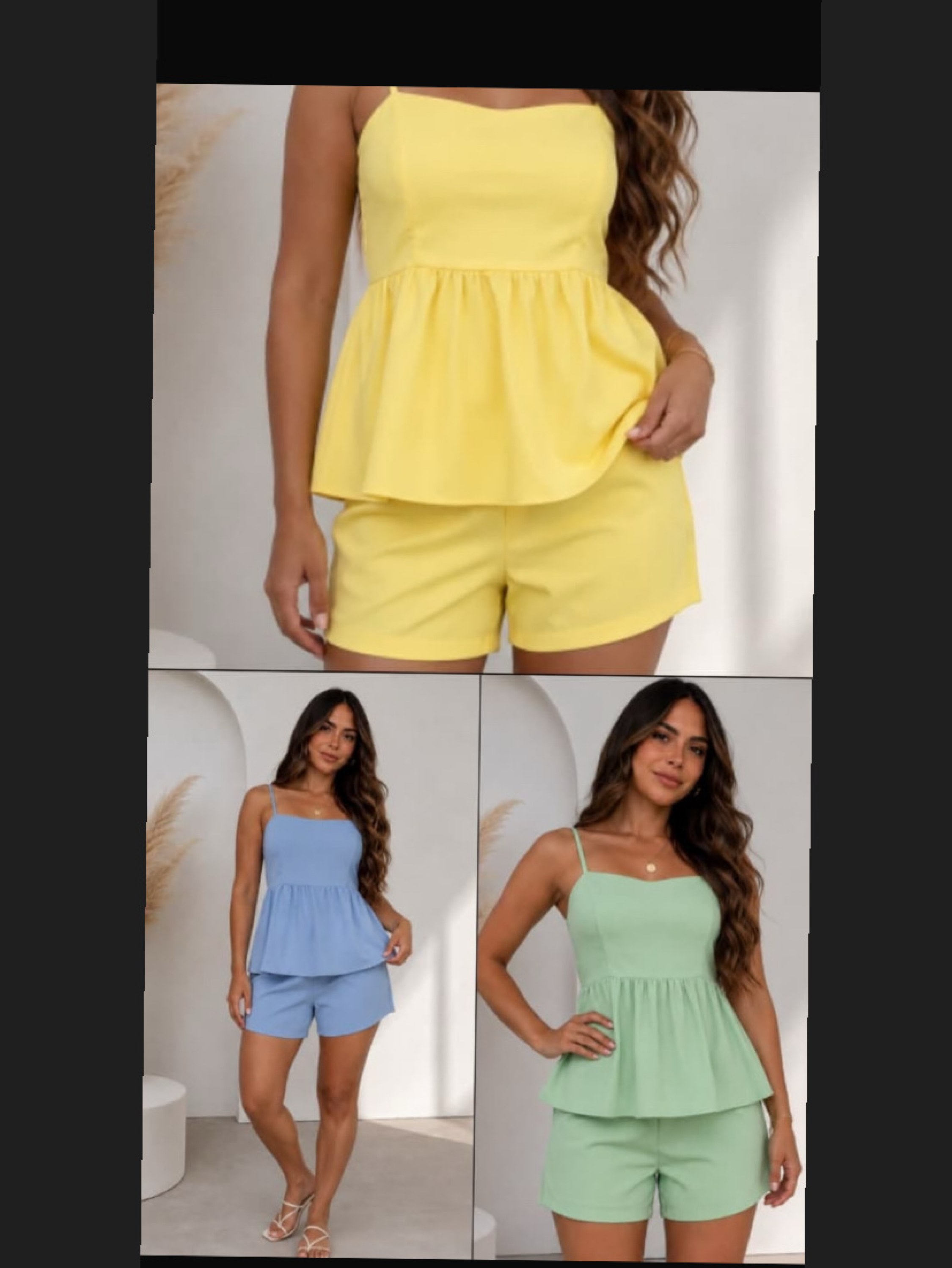 Conjunto shorts e bata