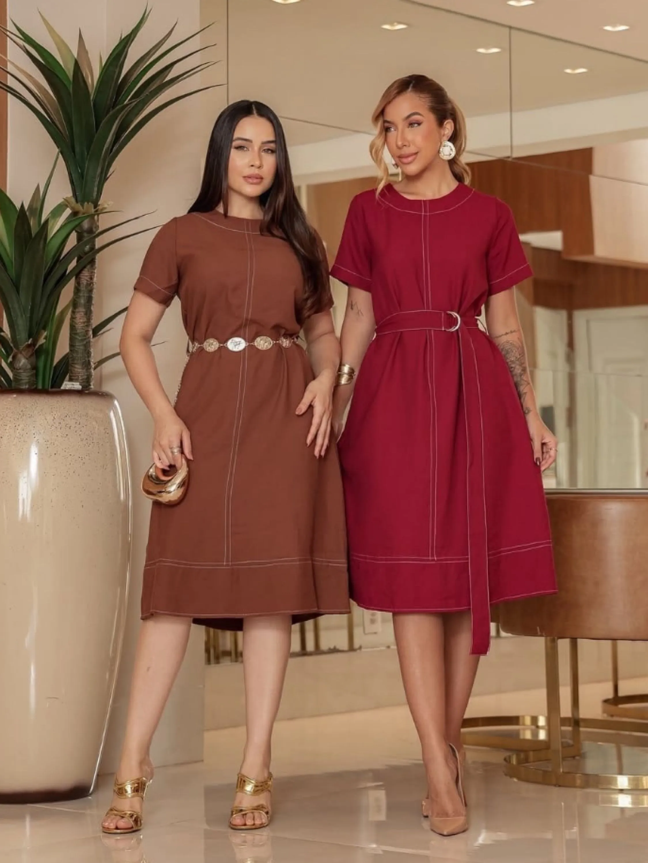 Vestido Armênia c/cinto tecido sensorial
