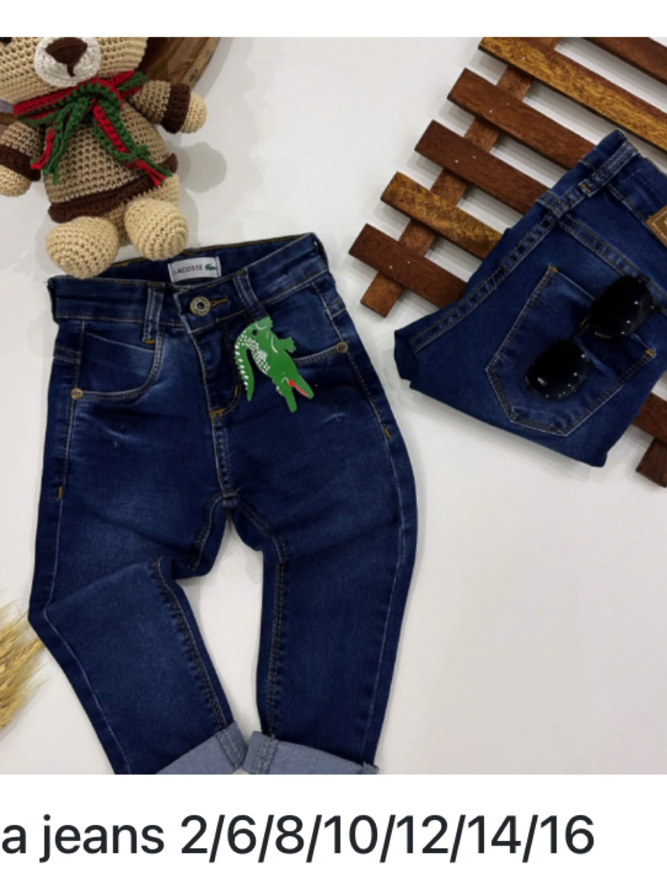 Calça jeans Lacoste infantil /juvenil linha premium