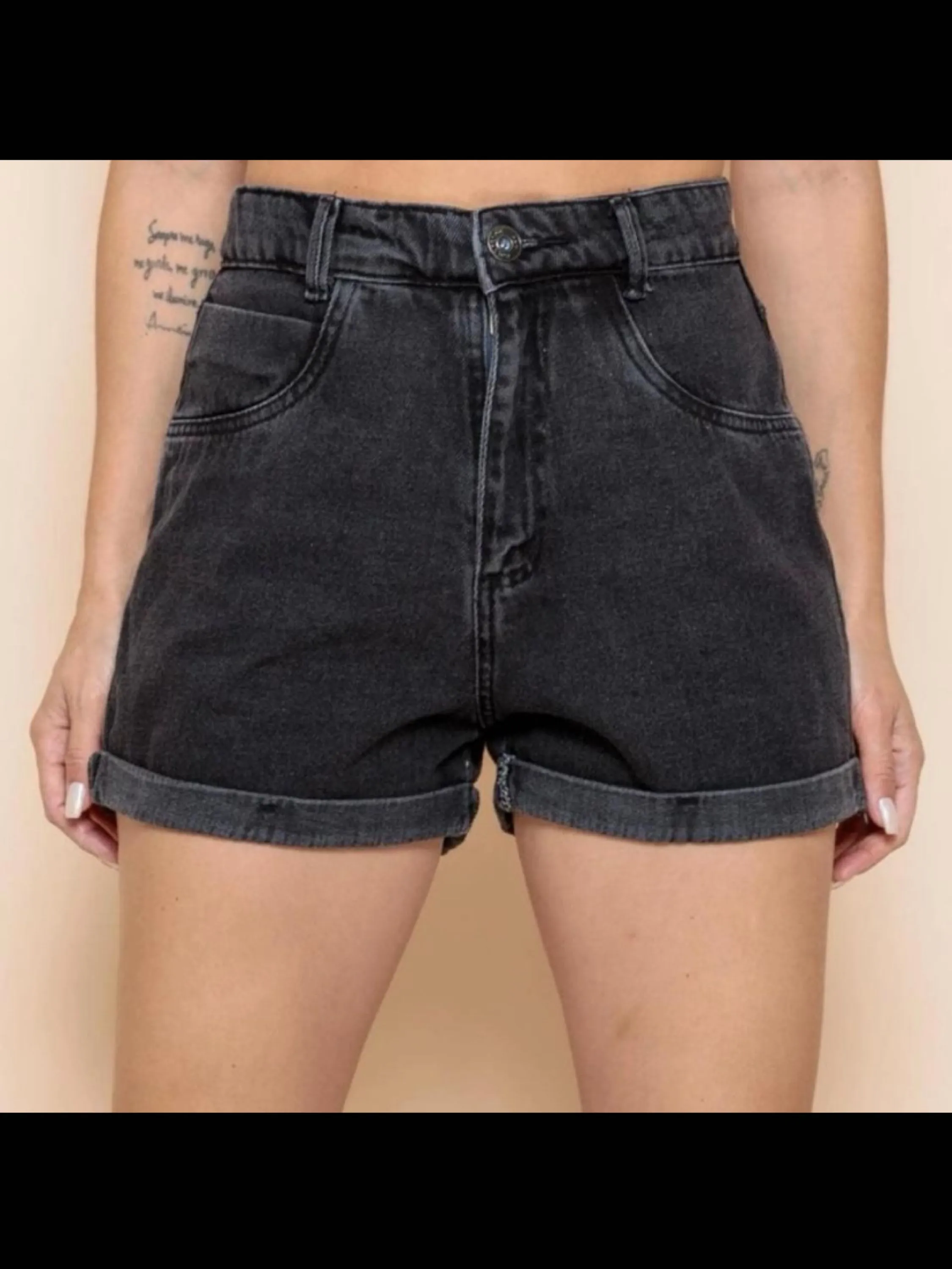 Shorts jeans Preto feminino (China )