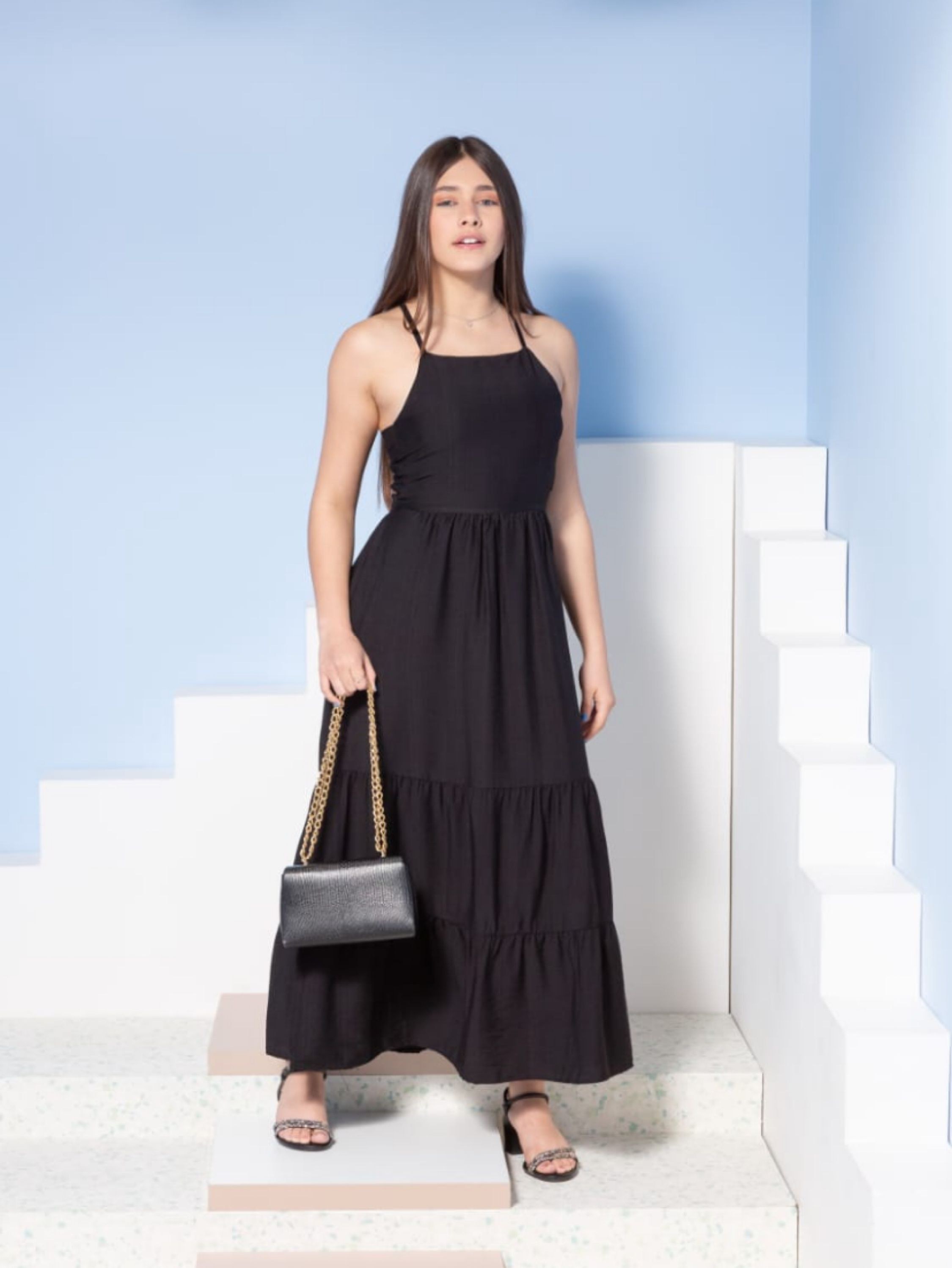 Vestido longo 2 marias juvenil