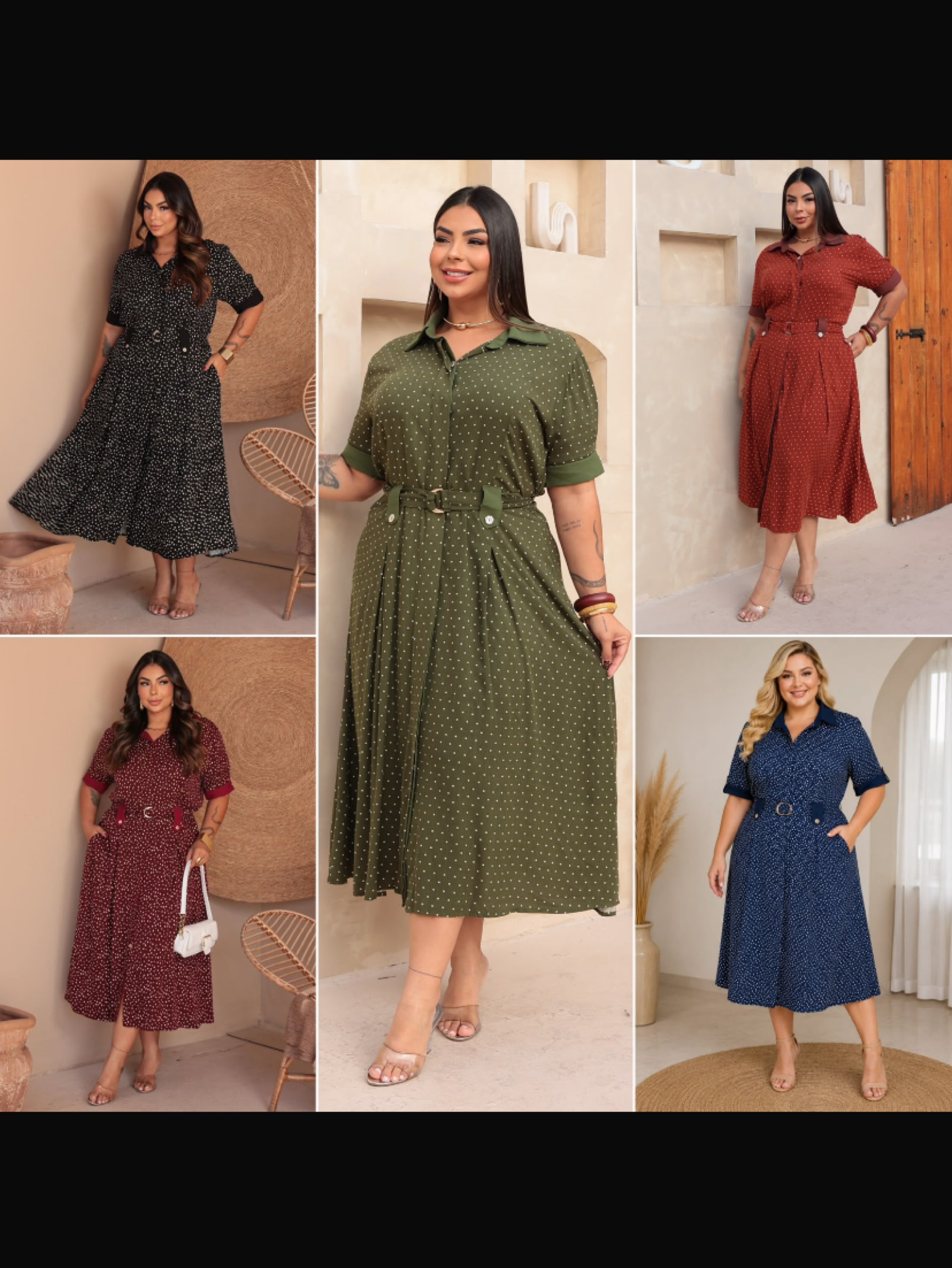 Vestido Chamise Poá Plus size