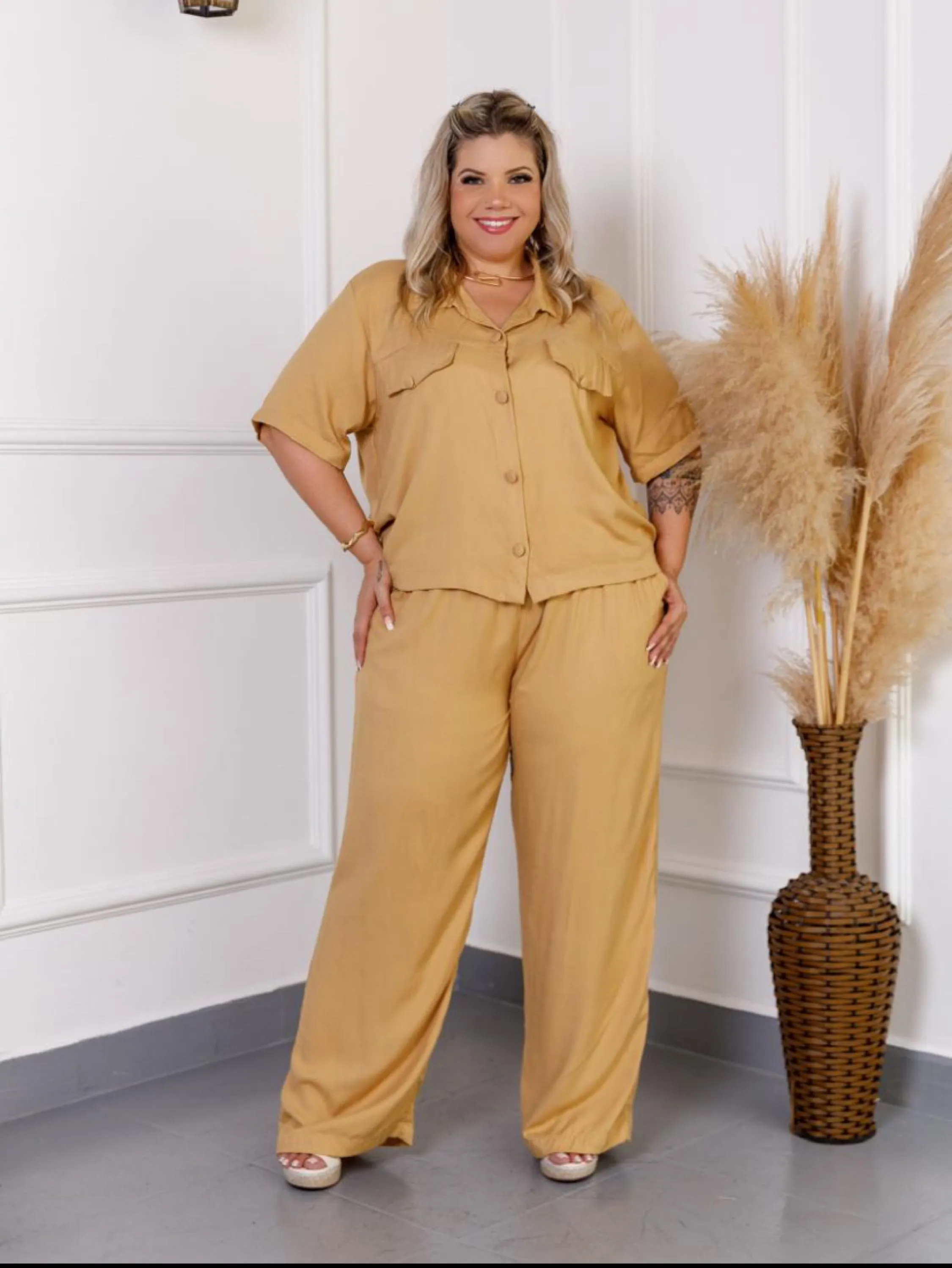 Conjunto Lorena plus size tecido viscolinho (All 1128)