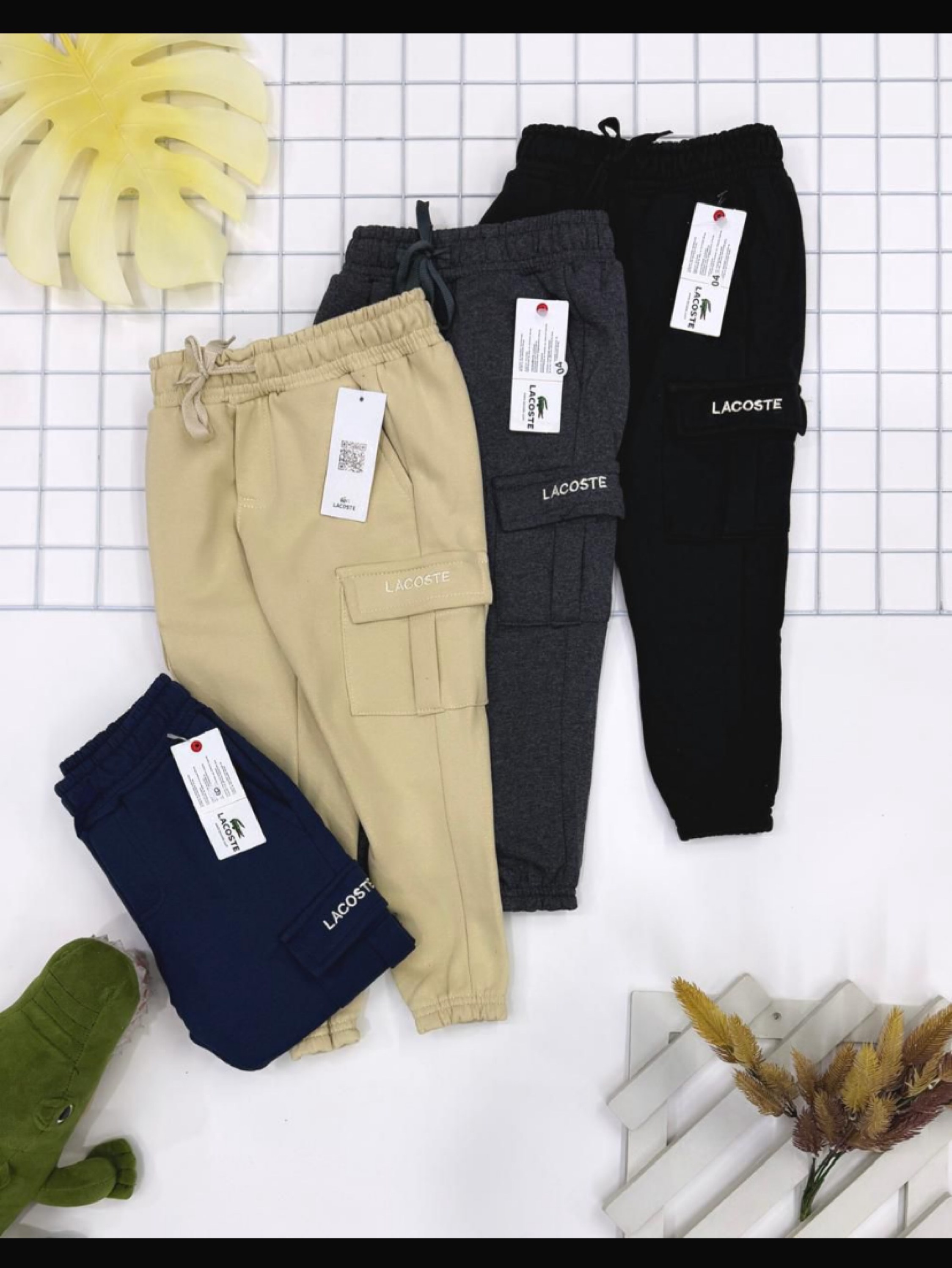 Calça de moletom cargo lacoste/ nike infantil/juvenil