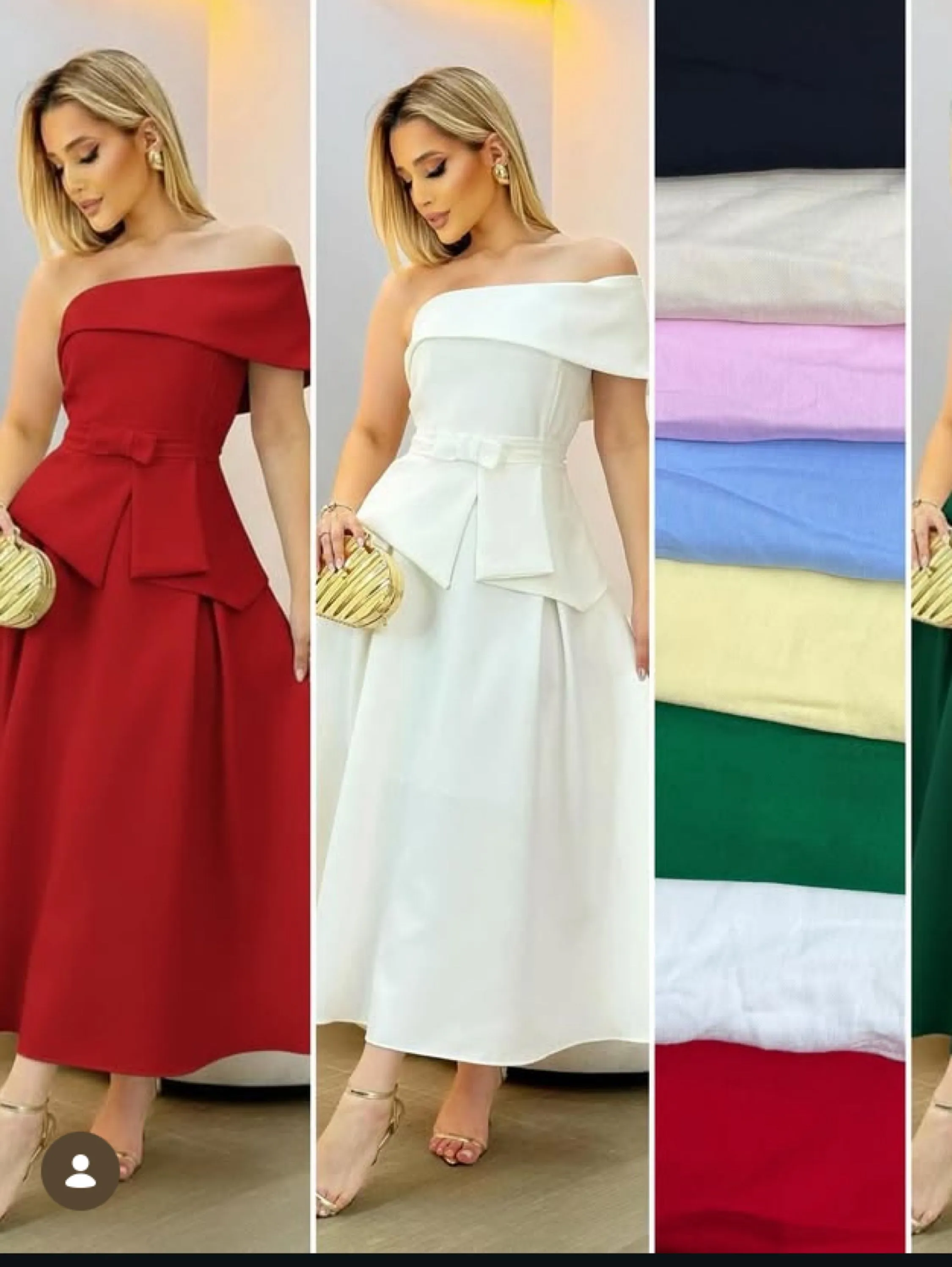 Vestido longuete rodado de uma manga