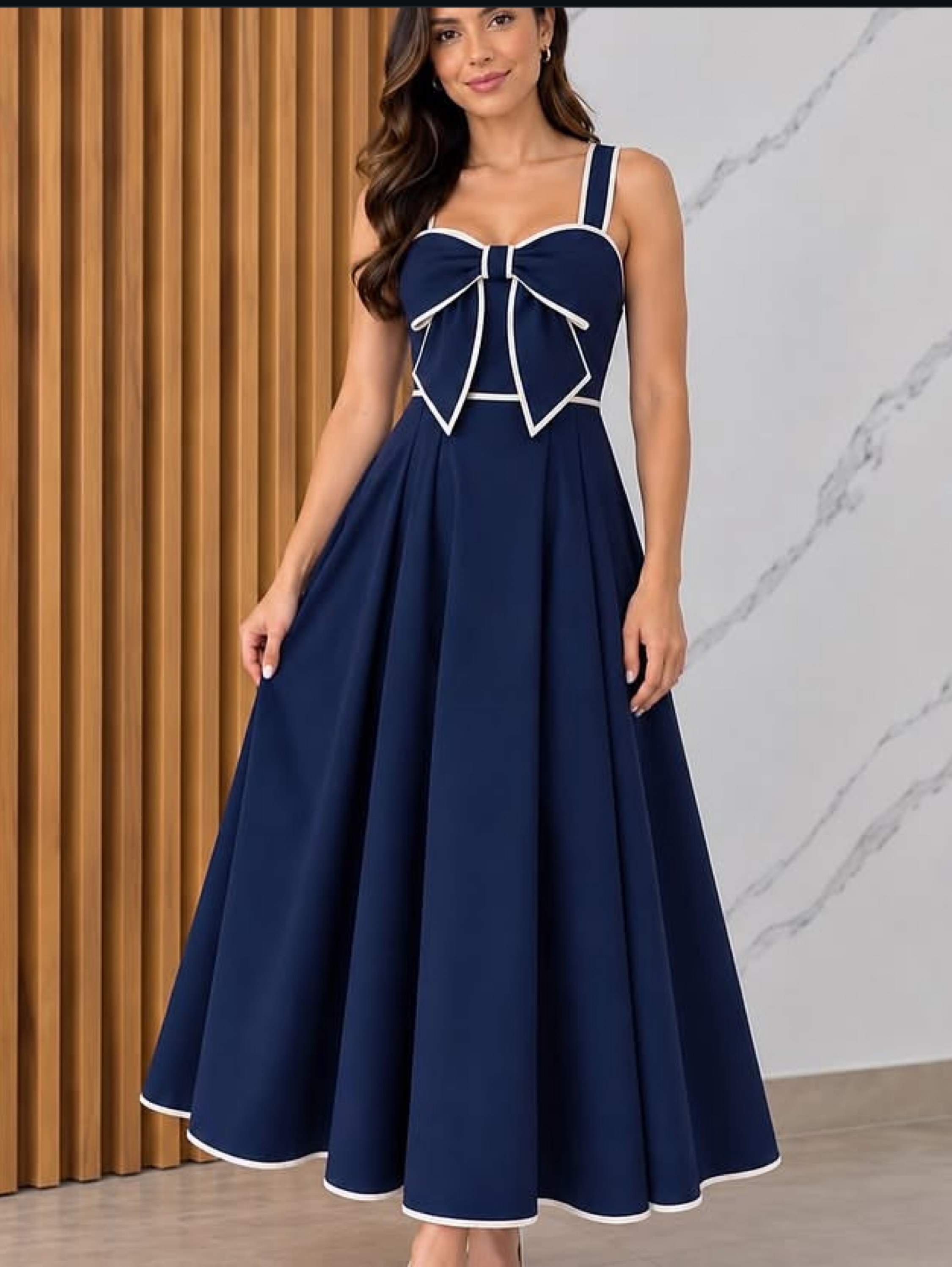 Vestido longuete laço