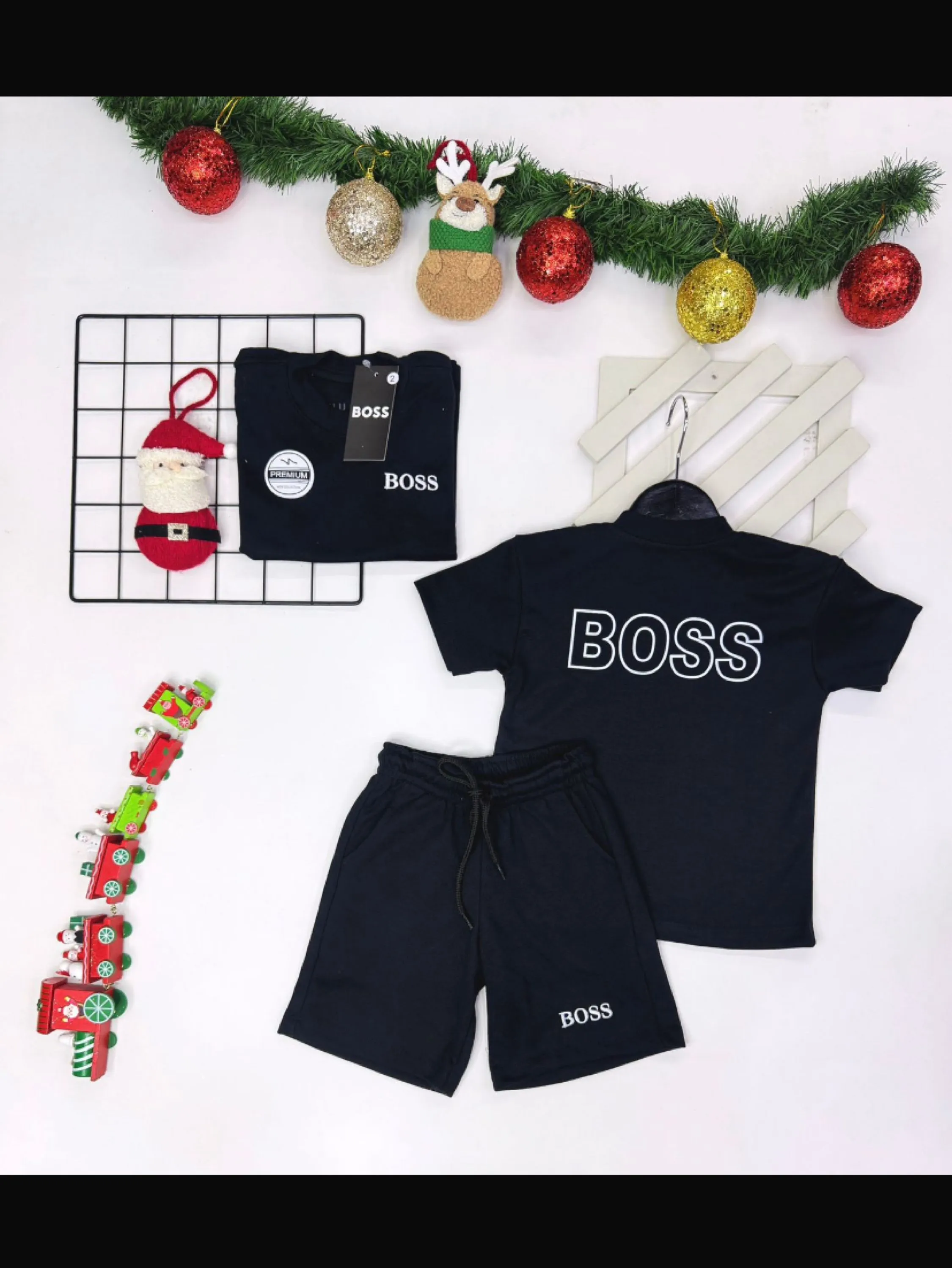 Conjunto bermuda e camiseta Boss infantil /juvenil