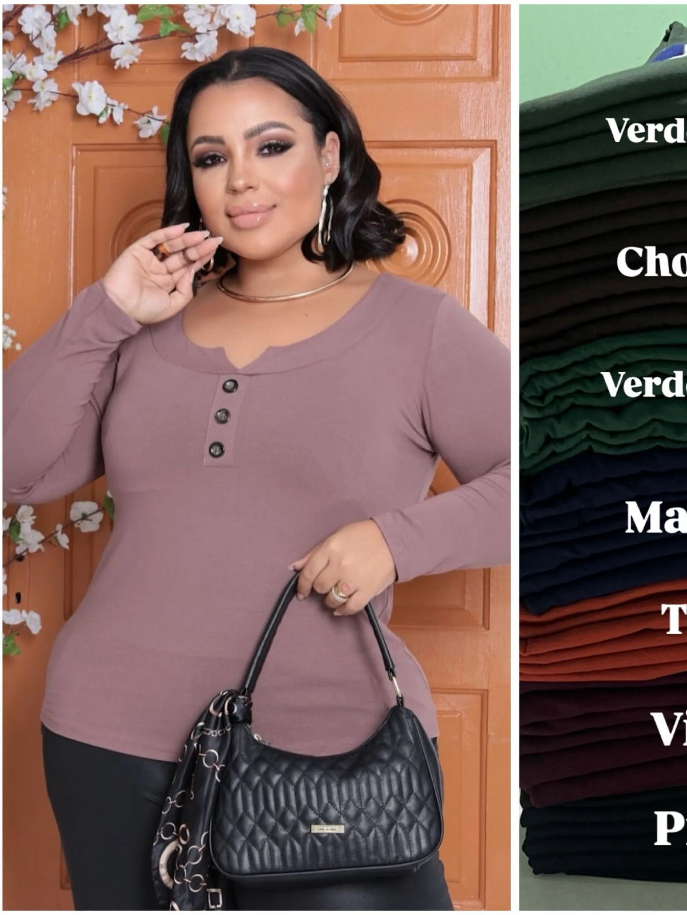 Blusa manga longa Plus size veste até G1