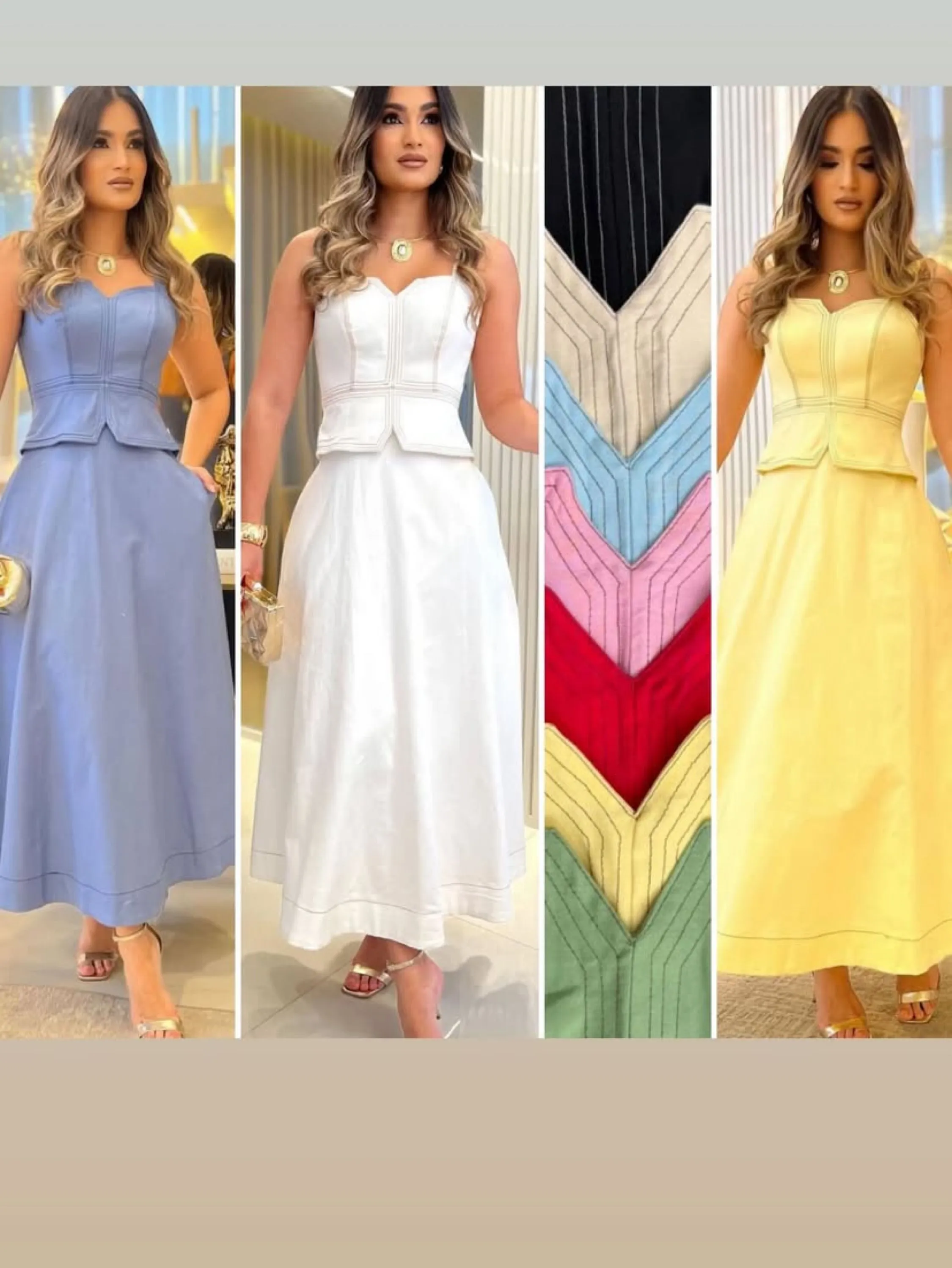 Vestido mídi ,alça regulável ,elastex e zíper nas costas