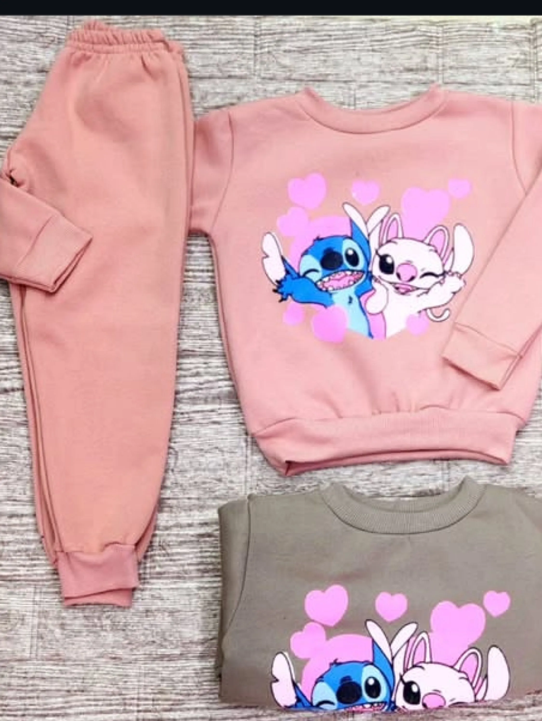 Conjunto de moletom forrado infantil
