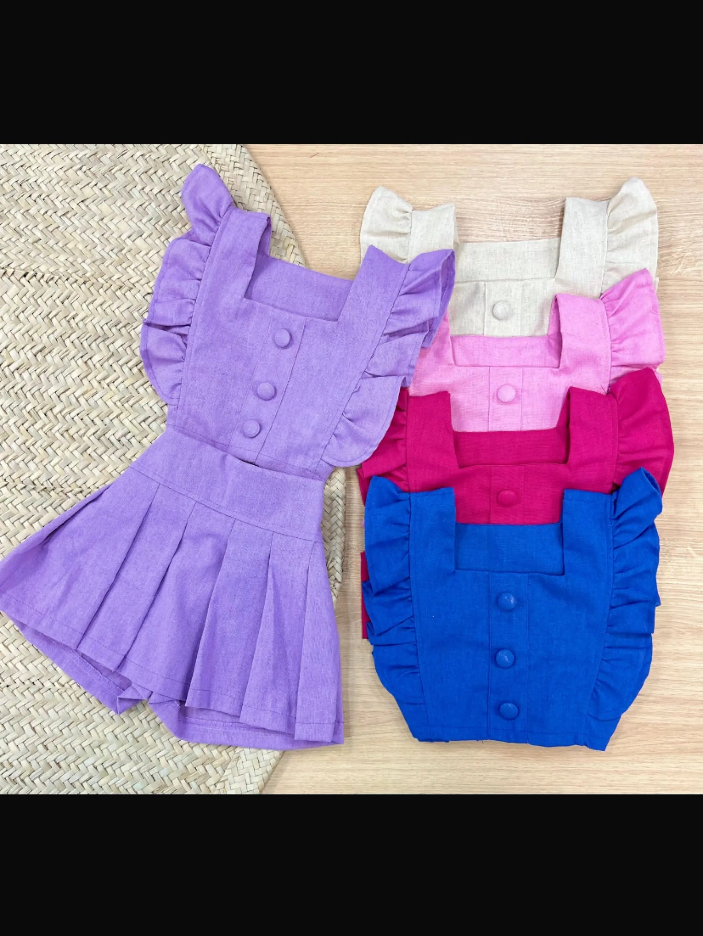 Conjunto colegial infantil tecido linho  ( VHT)