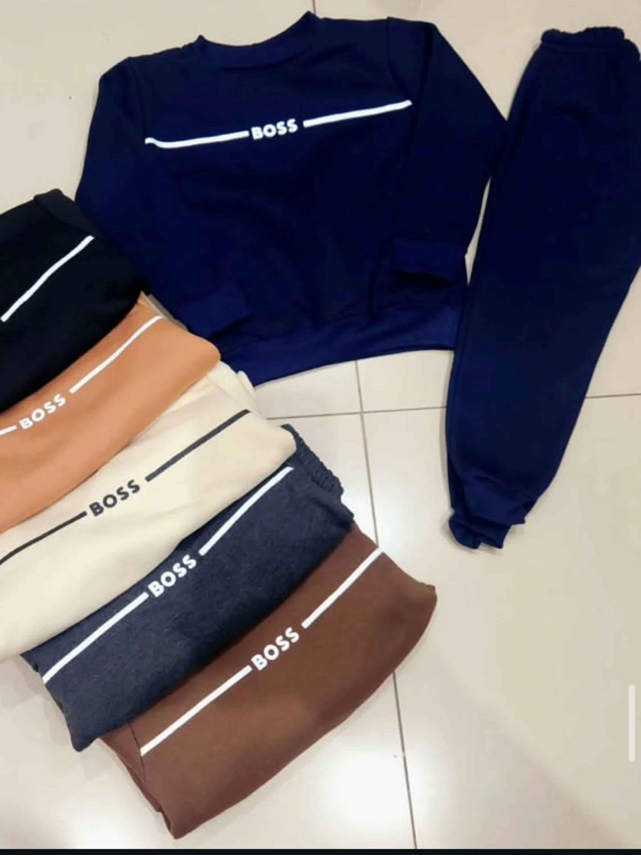 Conjunto de moletom forrado Boss juvenil