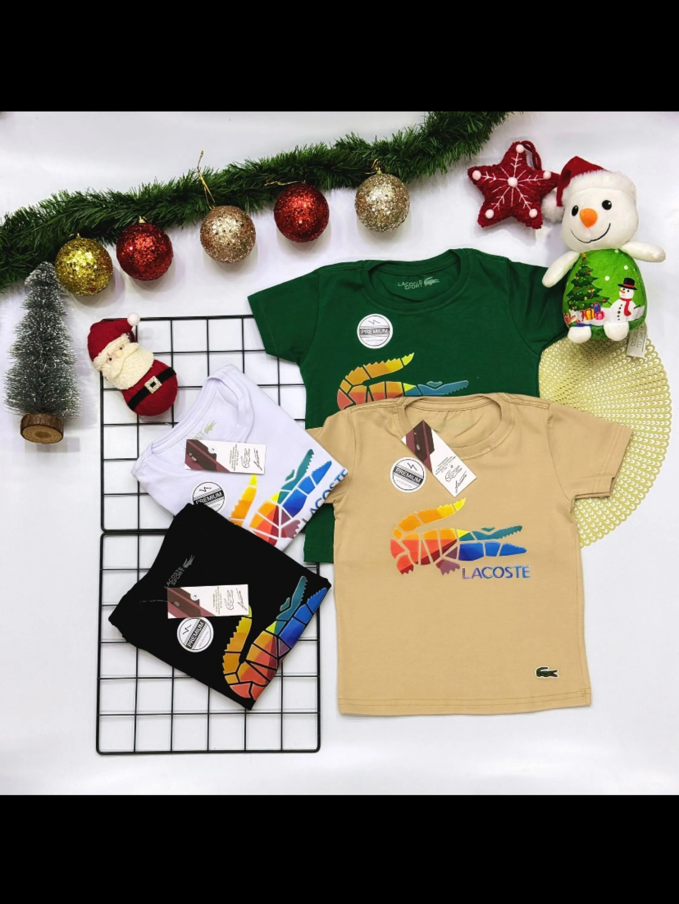 Camiseta Lacoste infantil /juvenil malha peruana