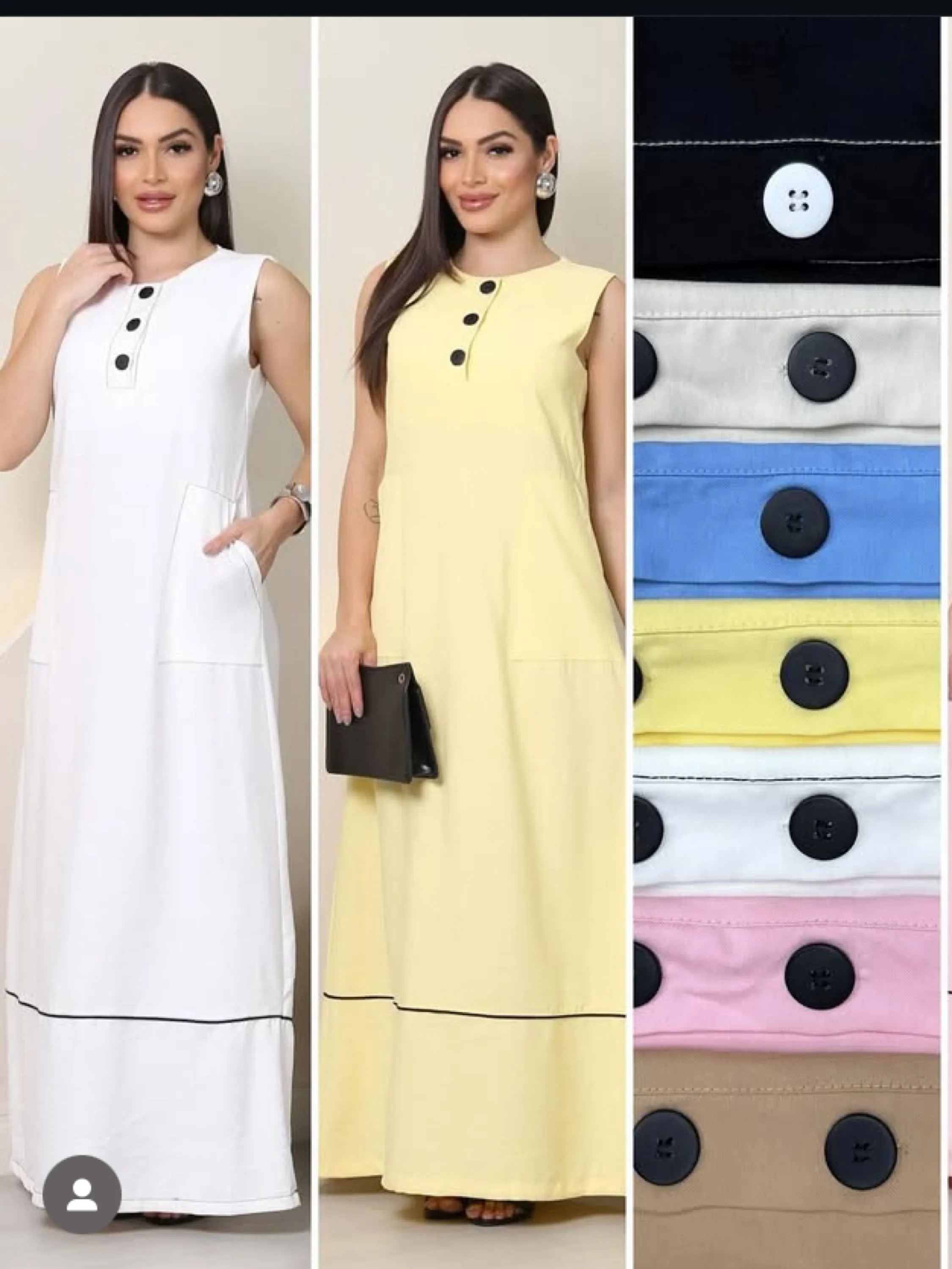 Vestido longo regata tecido sensorial vesre até 40