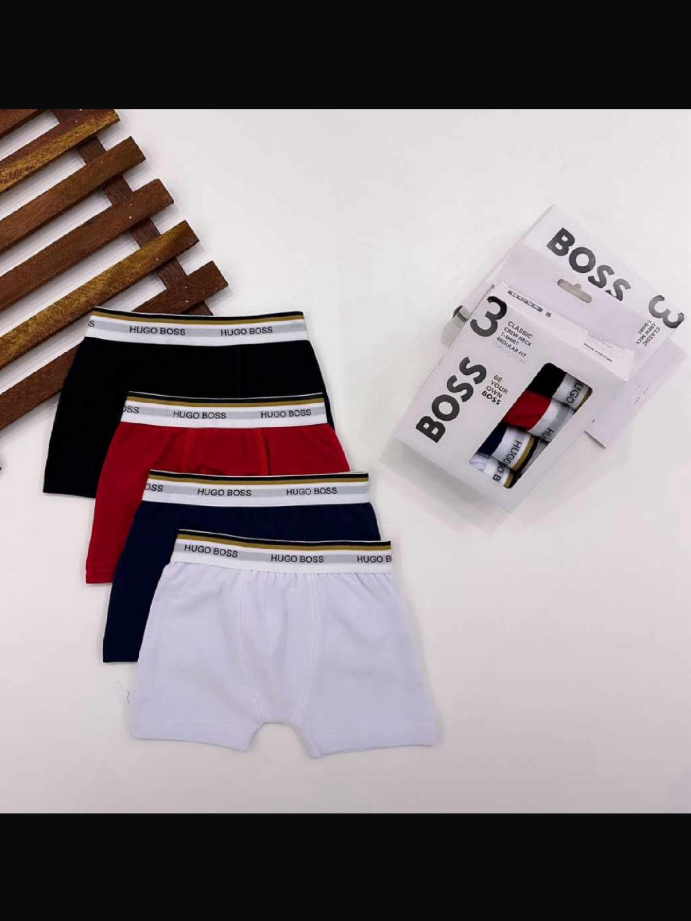 Kit com 4 cuecas Box Boss infantil