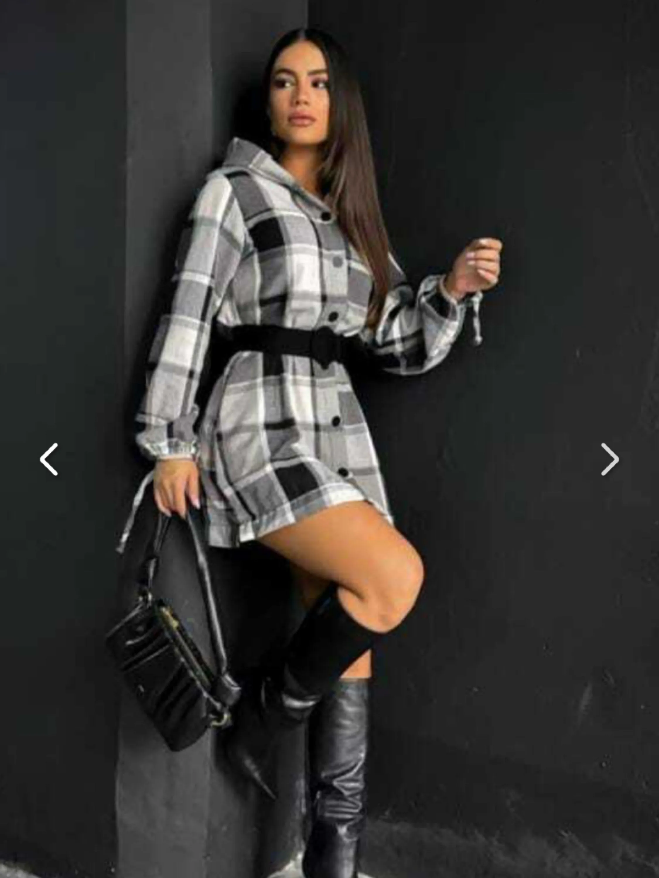 Casaco Júlia flanelado xadrez veste até 42