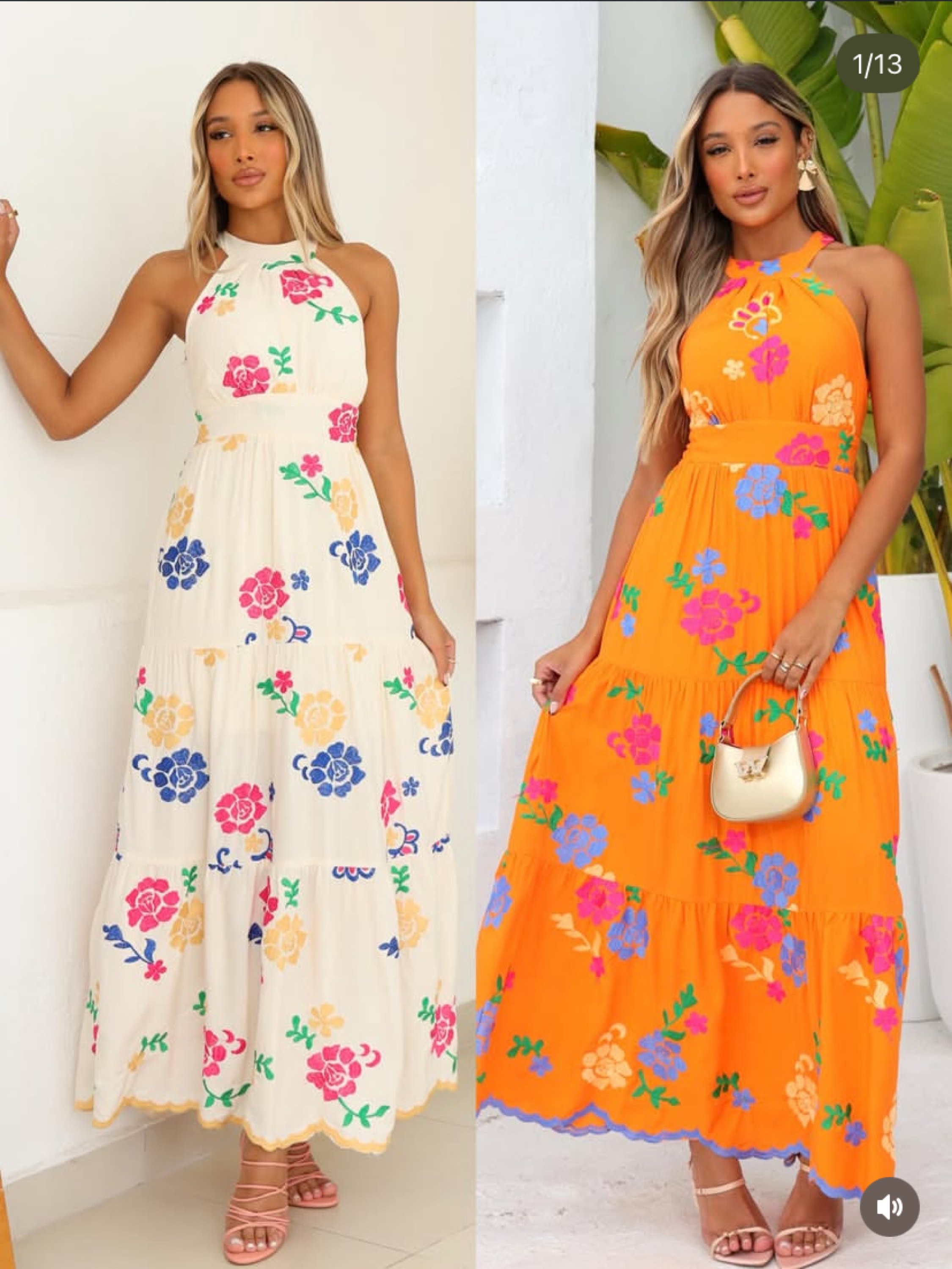 Vestido longuete bordado frente única