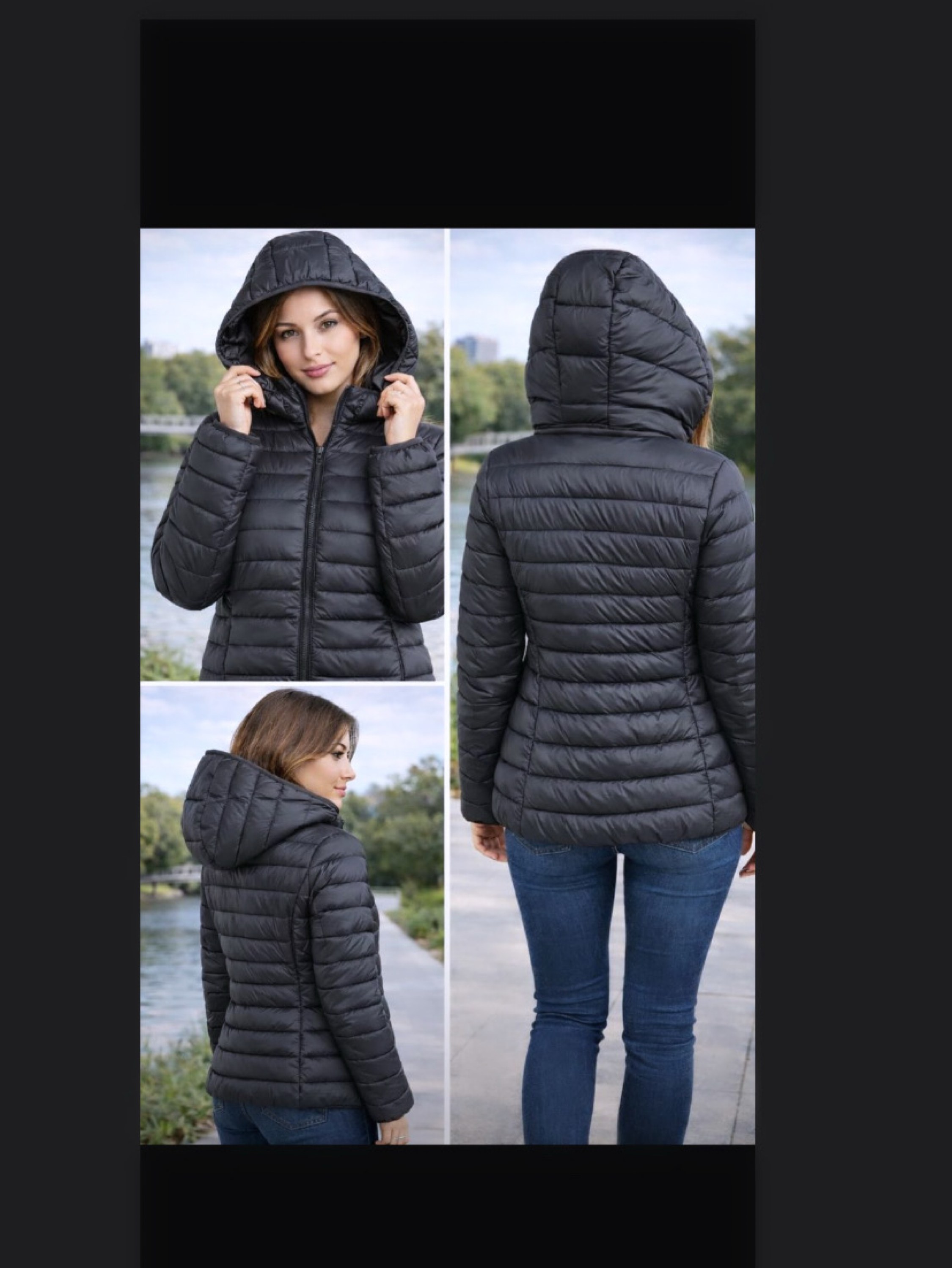 Jaqueta puffer acolchoada com capuz
