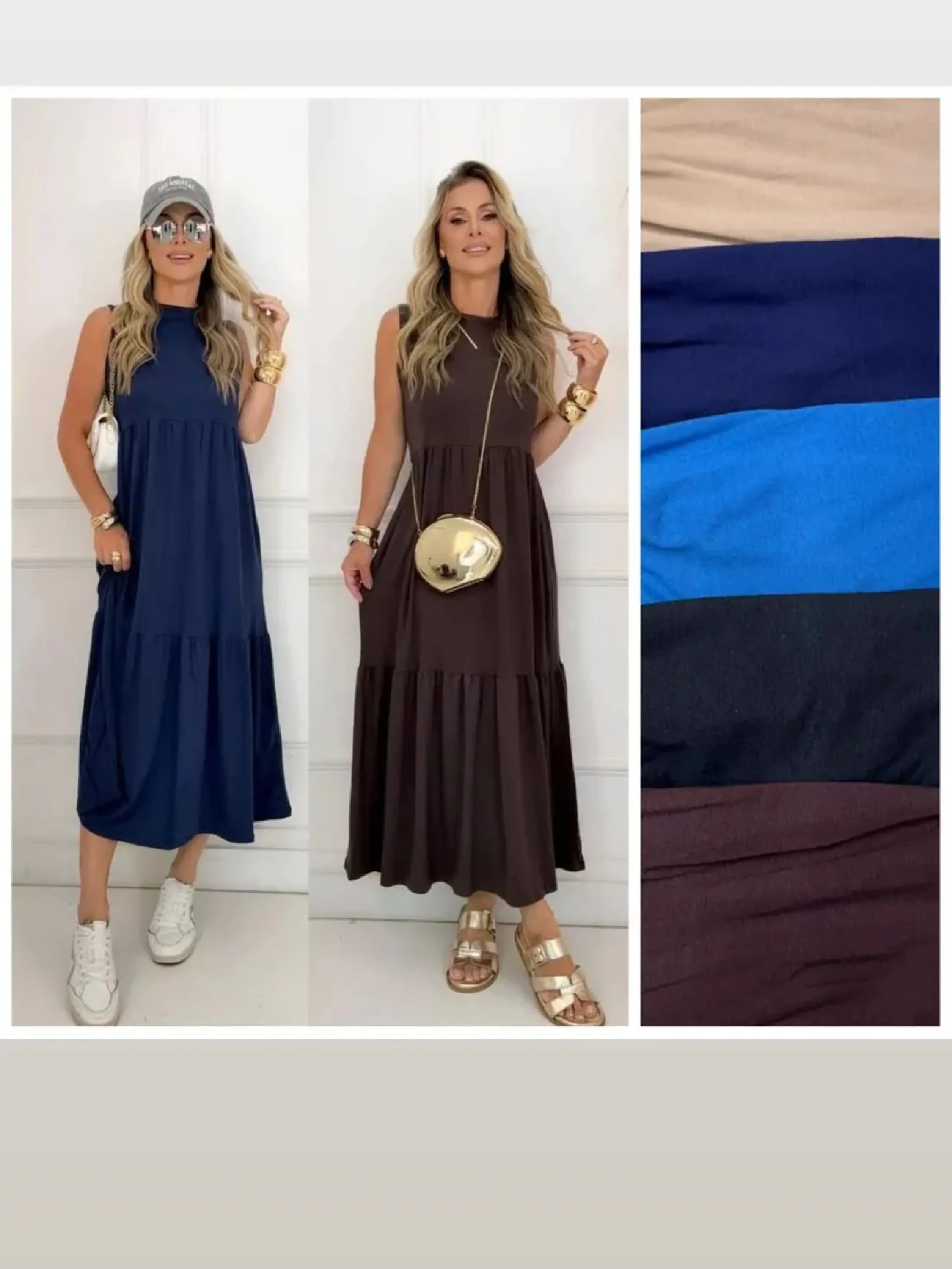 Vestido mídi regata tecido viscolycra t/unico veste até 42