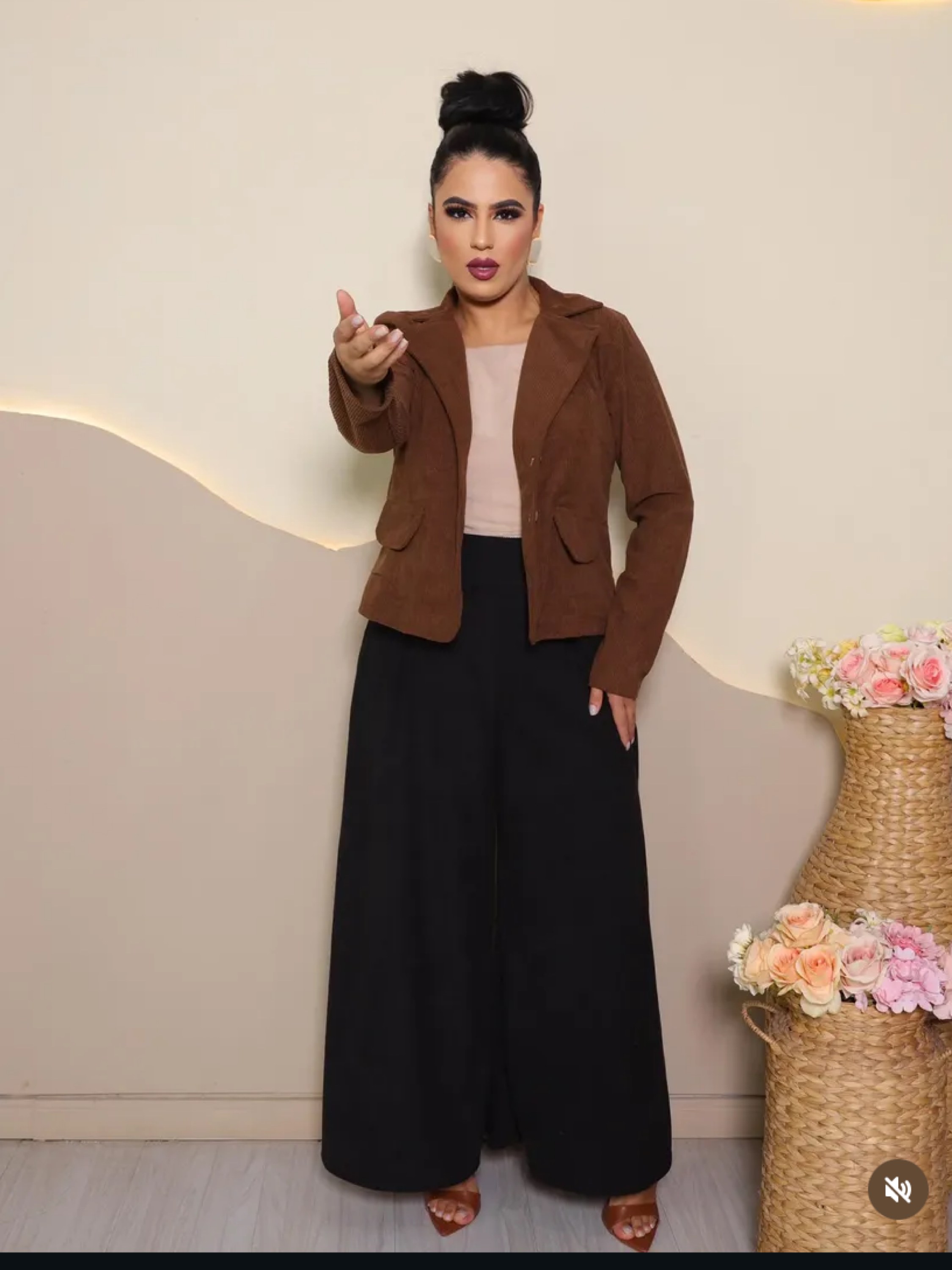 Blazer de veludo em cotelê