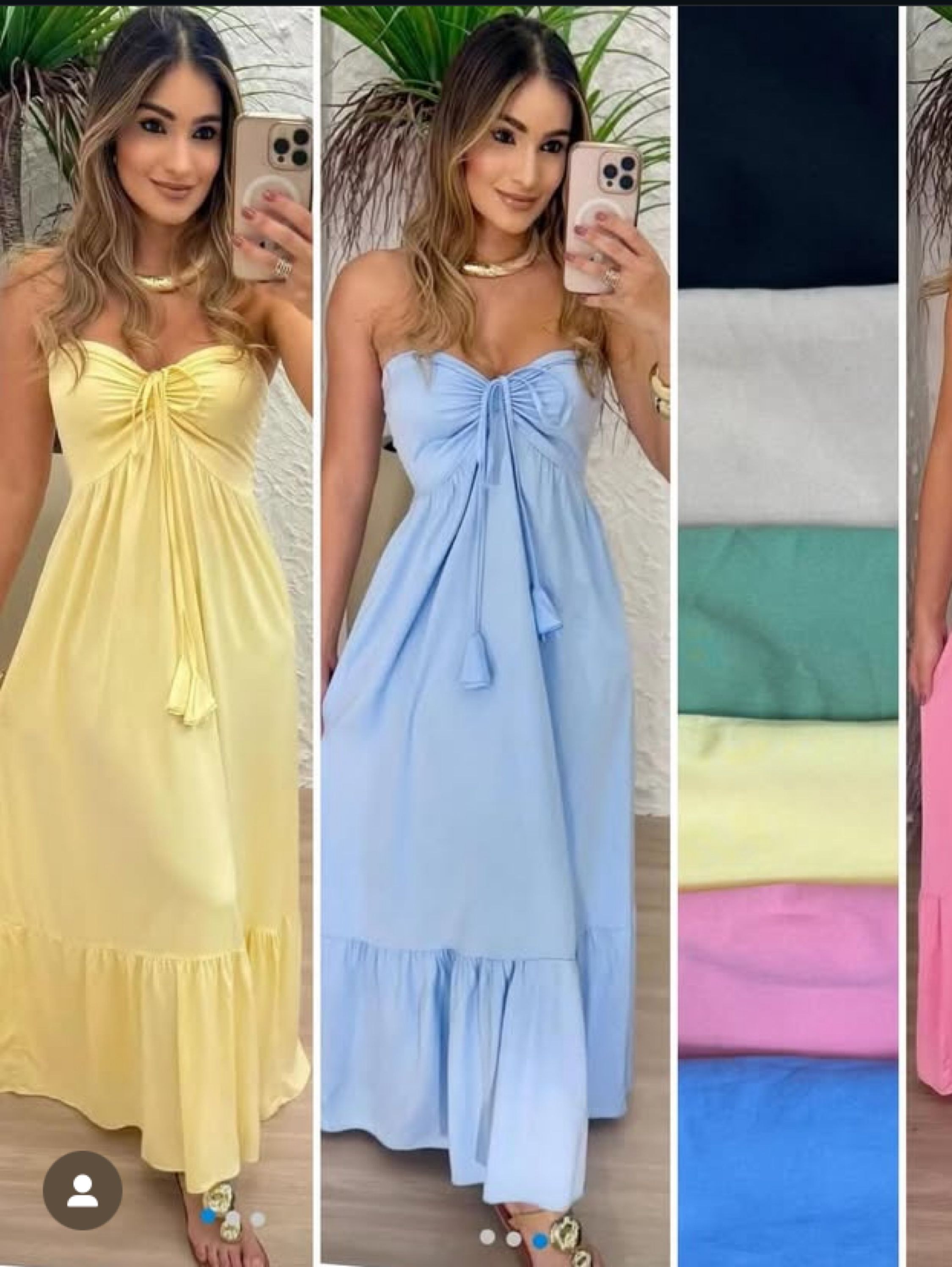 Vestido tomara que caia com Cordão no busto regulável