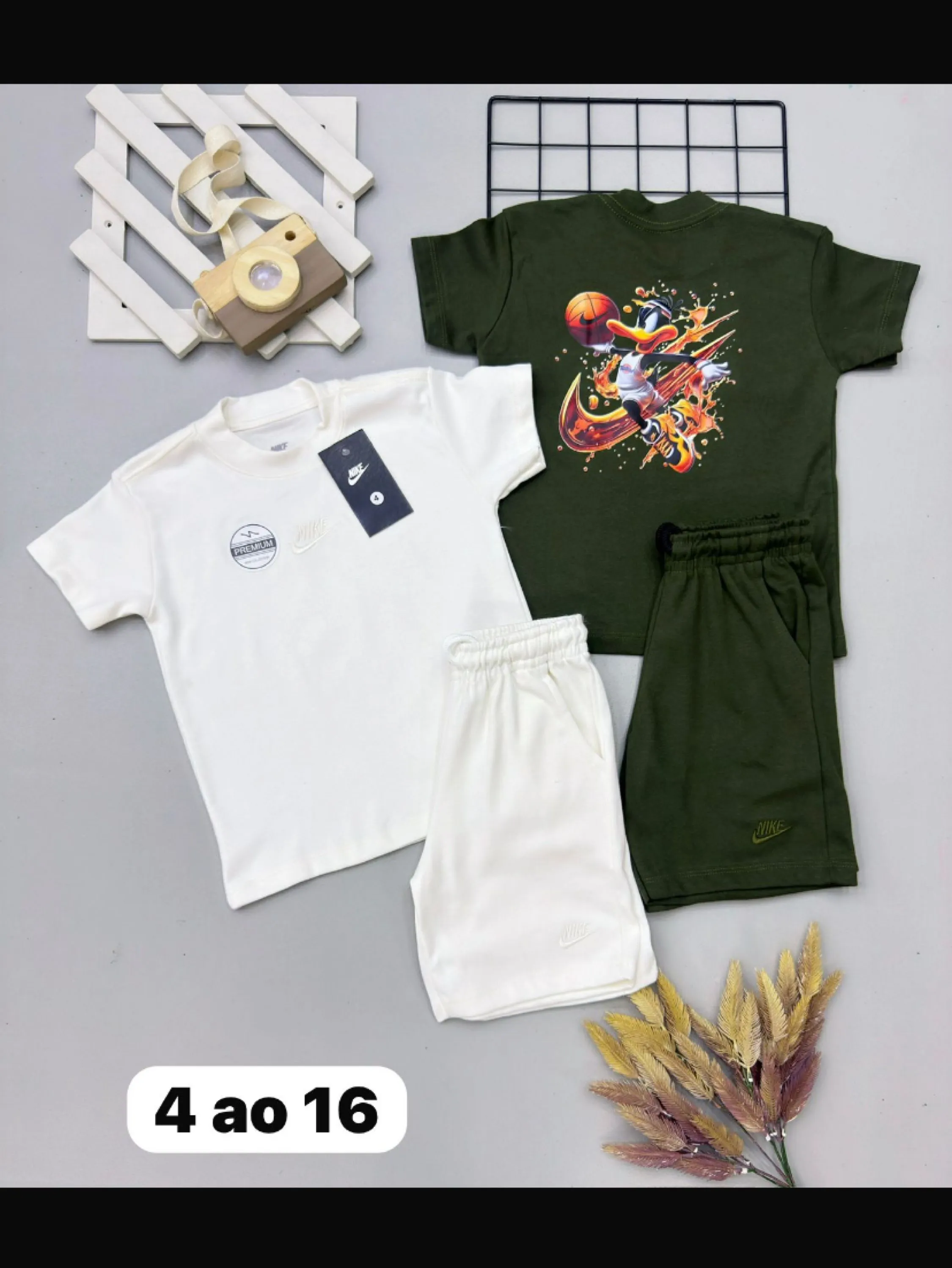 Conjunto nike bermuda e camiseta tecido malhao