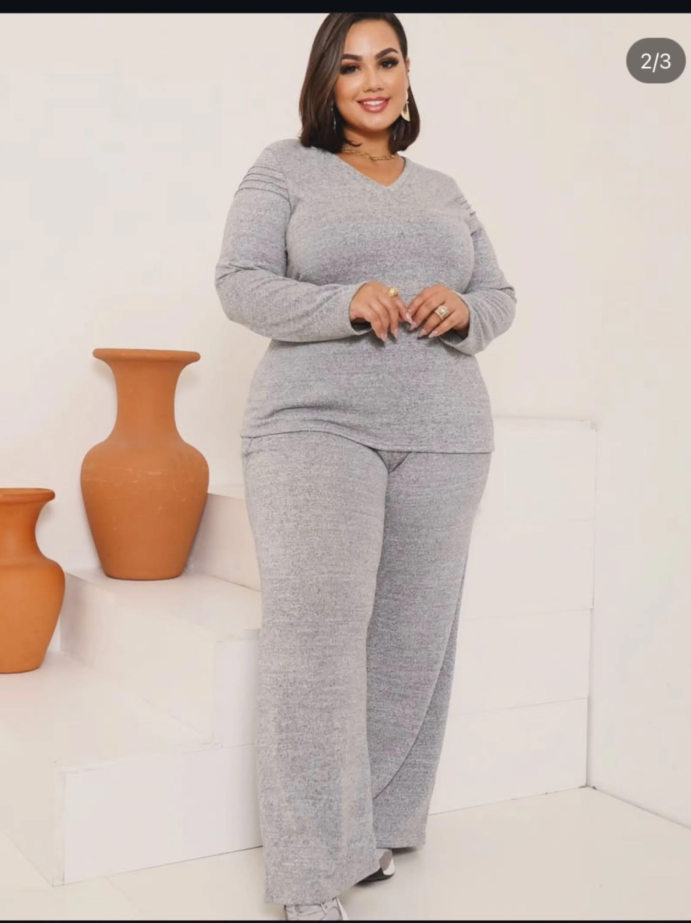 Conjunto plus size tecido Lanzinha