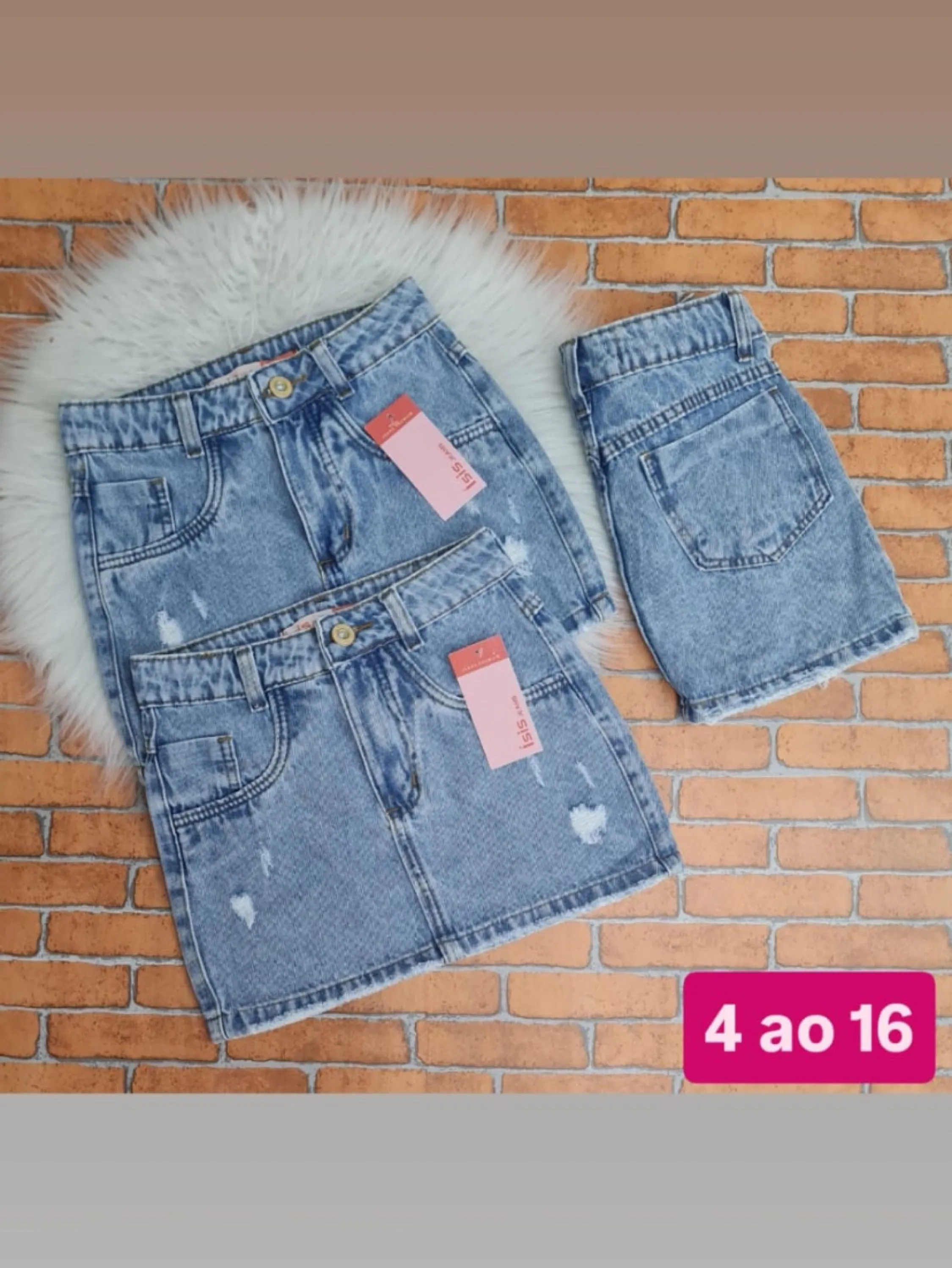 Mini saia jeans básica juvenil