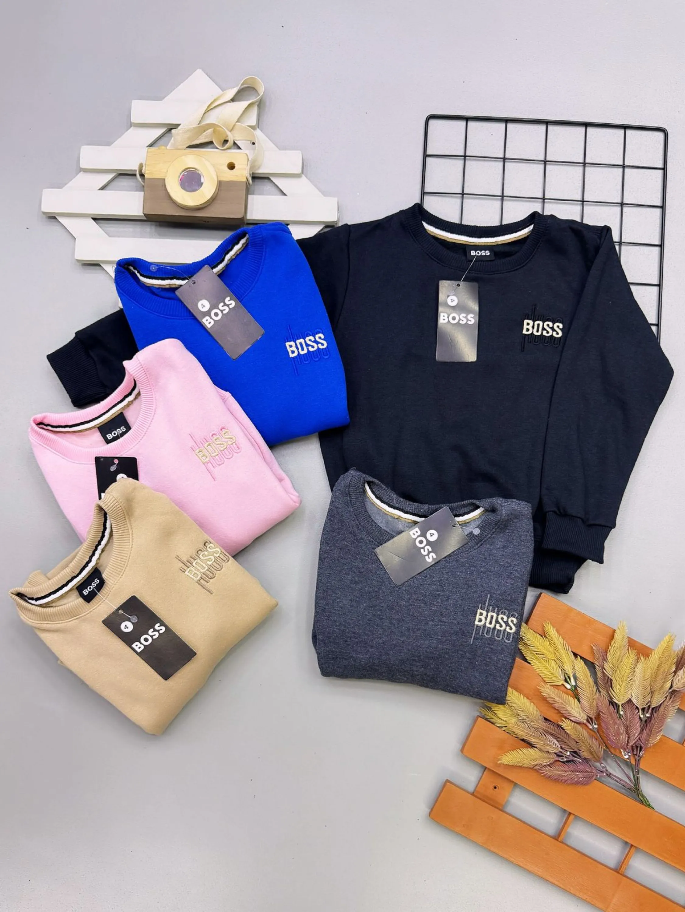 Blusa de moletom gola careca Boss infantil/juvenil