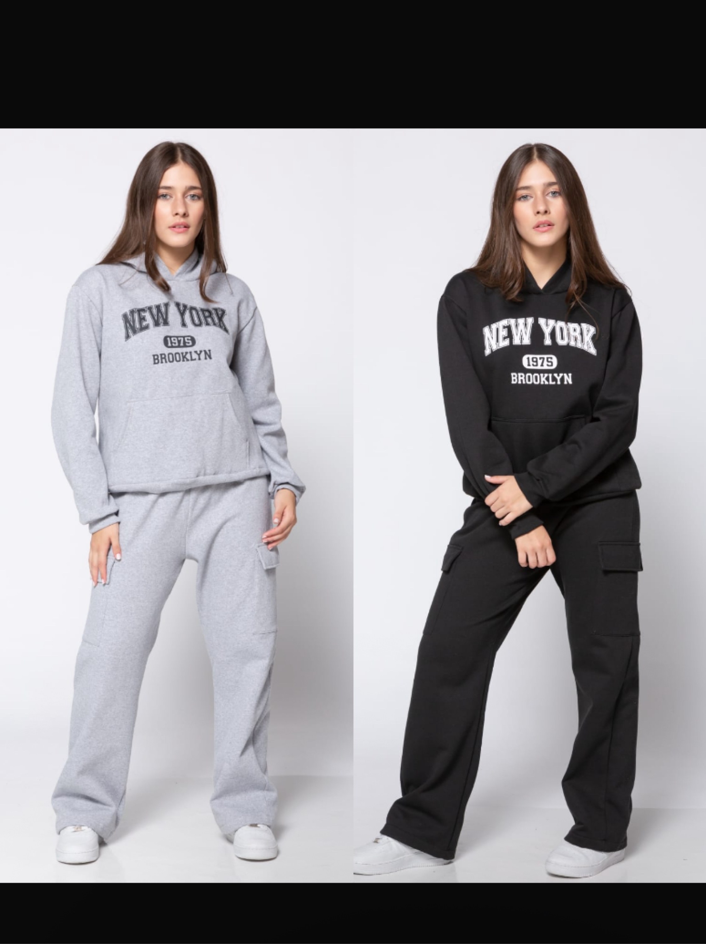 Conjunto de moletom calça cargo e blusa juvenil