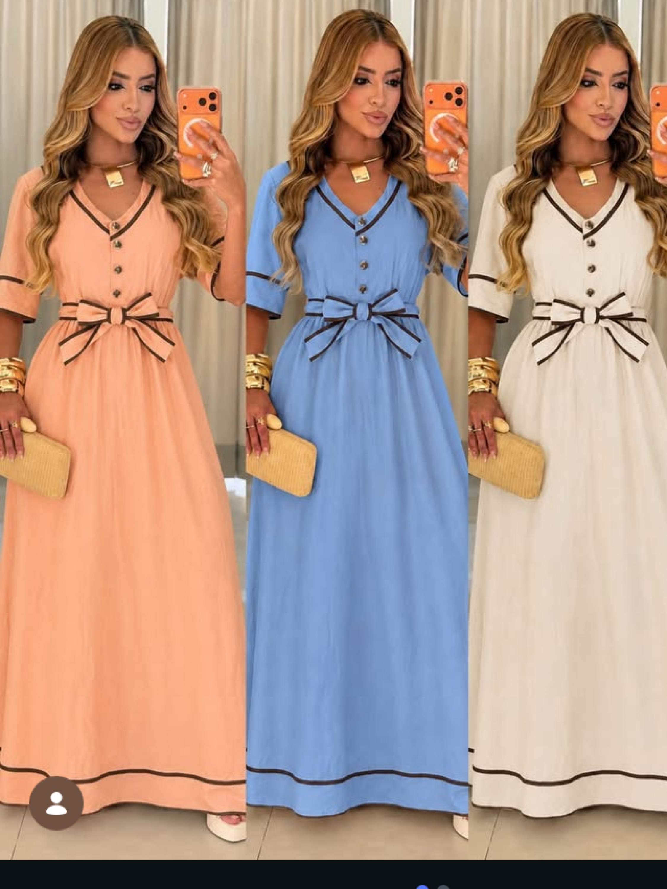 Vestido longo bocolor