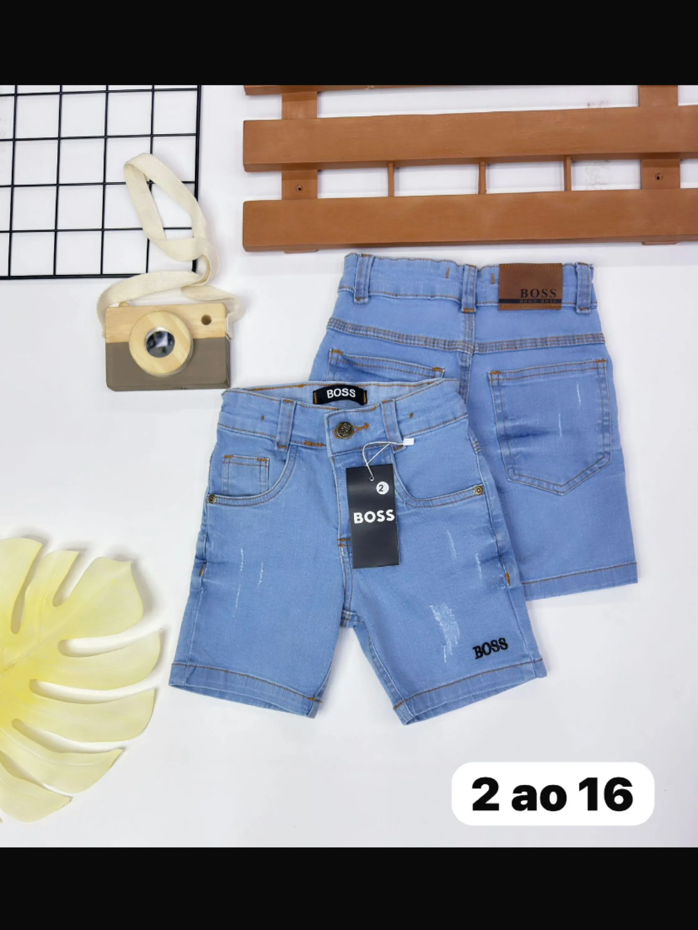 Bermuda jeans Boss infantil/juvenil