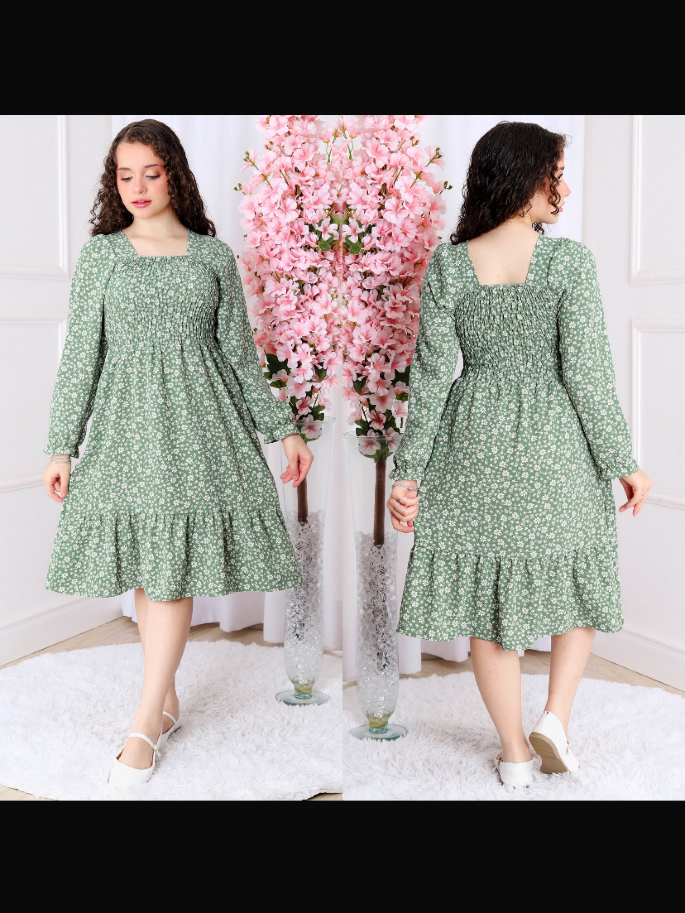 Vestido curto manga longa juvenil