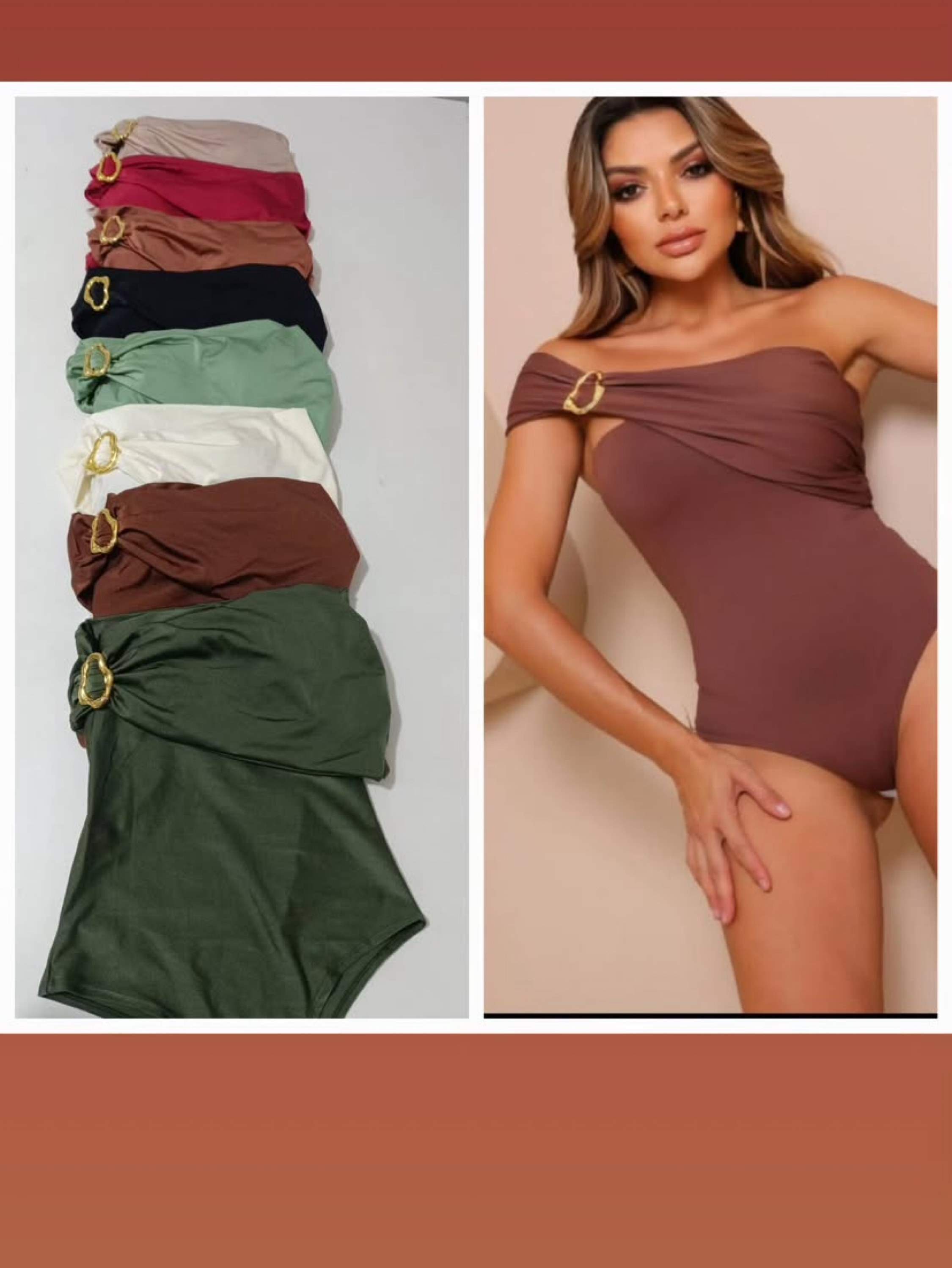 Body detalhe de uma alça com fivela dourada