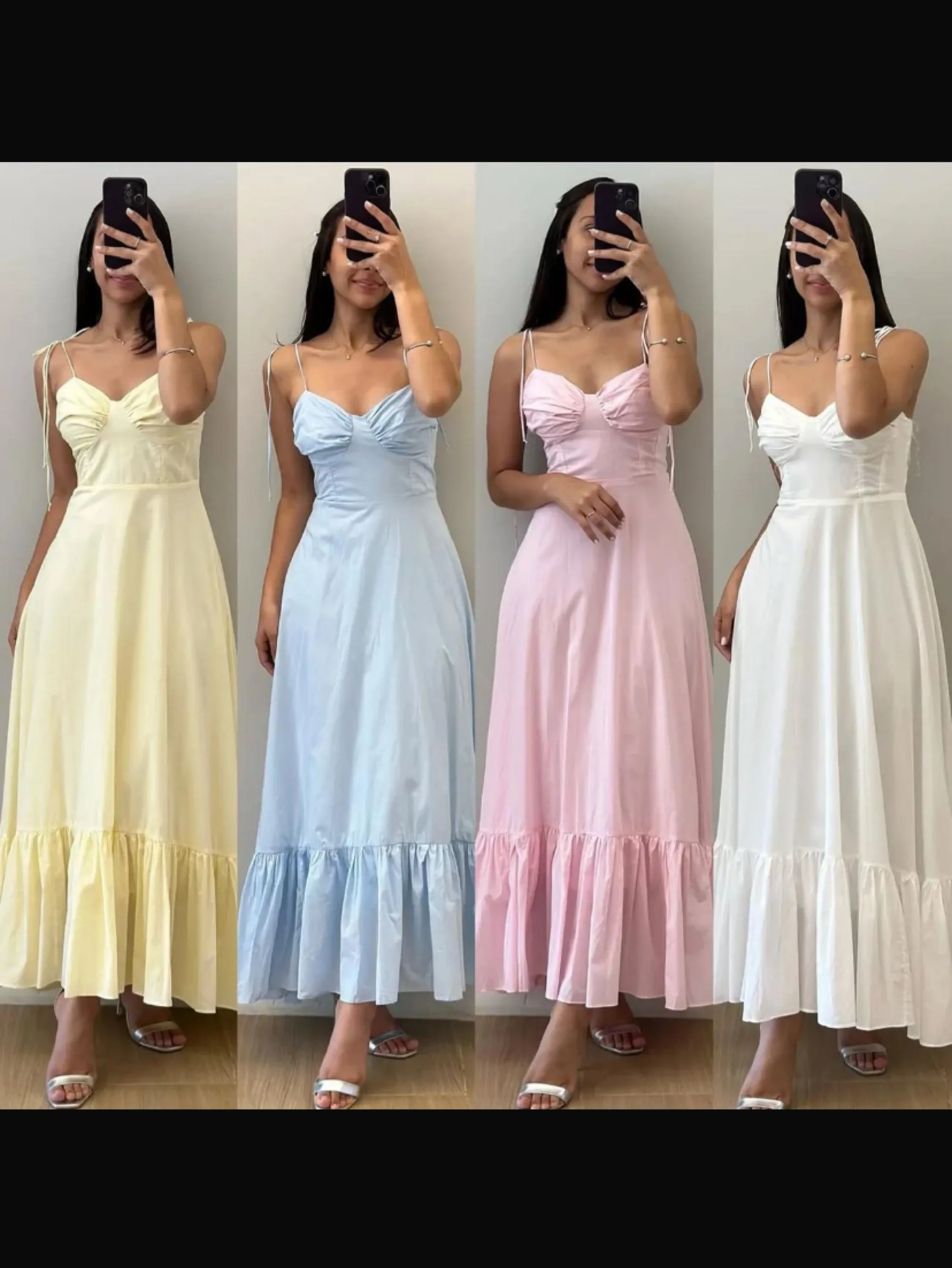 Vestido longo com alças de amarrar tecido marrante