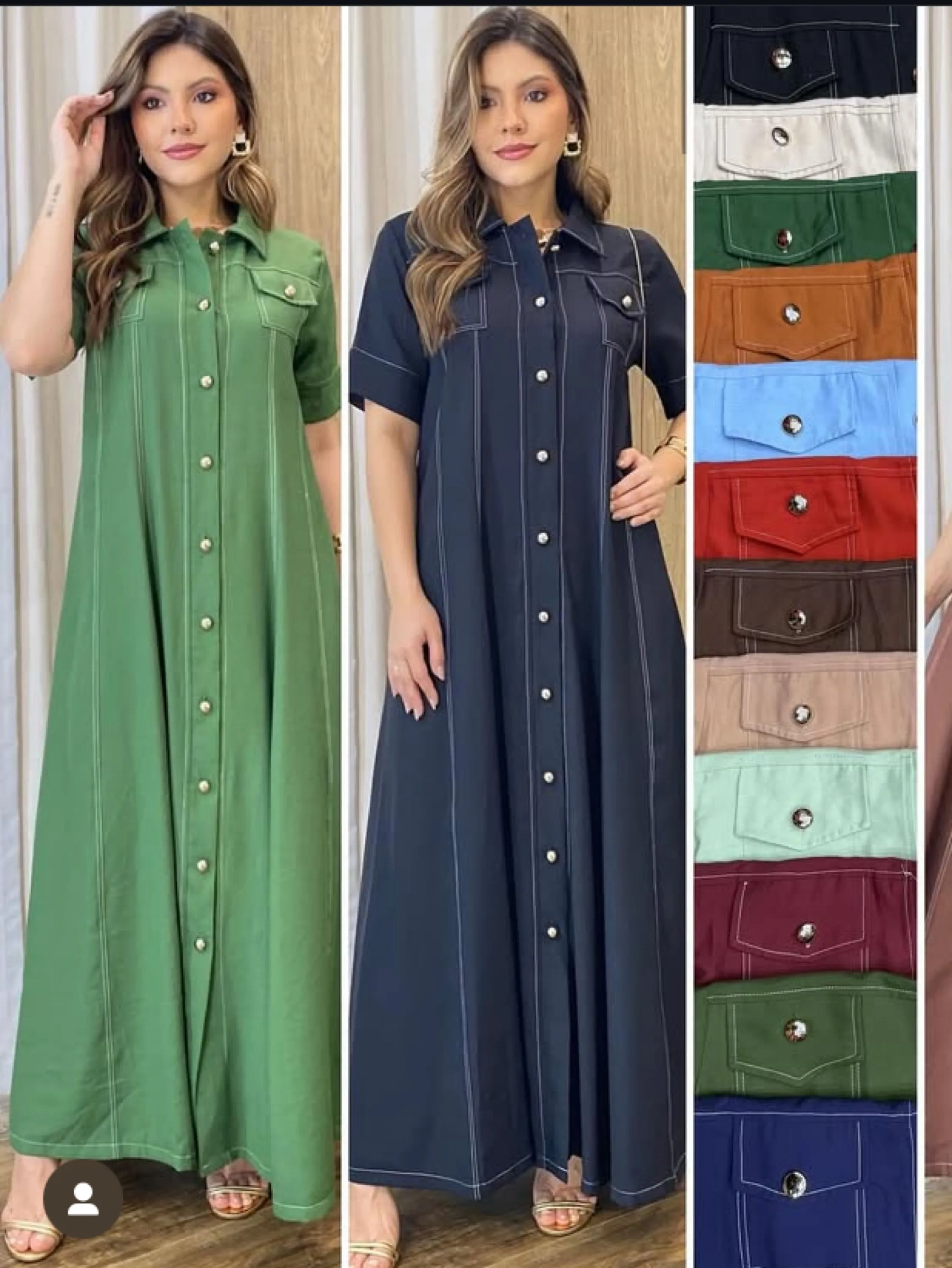 Vestido longo tecido sensorial veste até 42