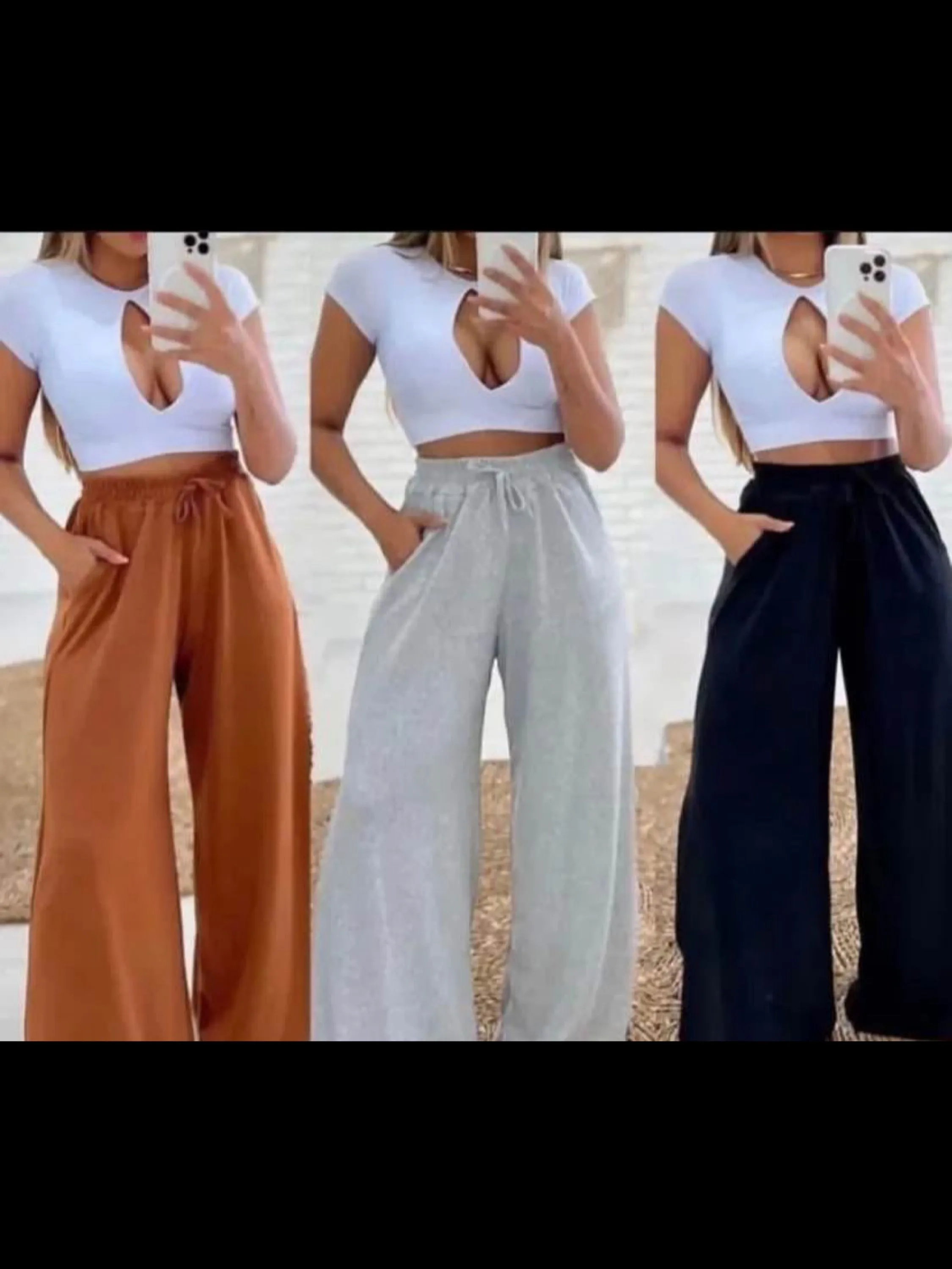 Calça pantalona tecido Lanzinha