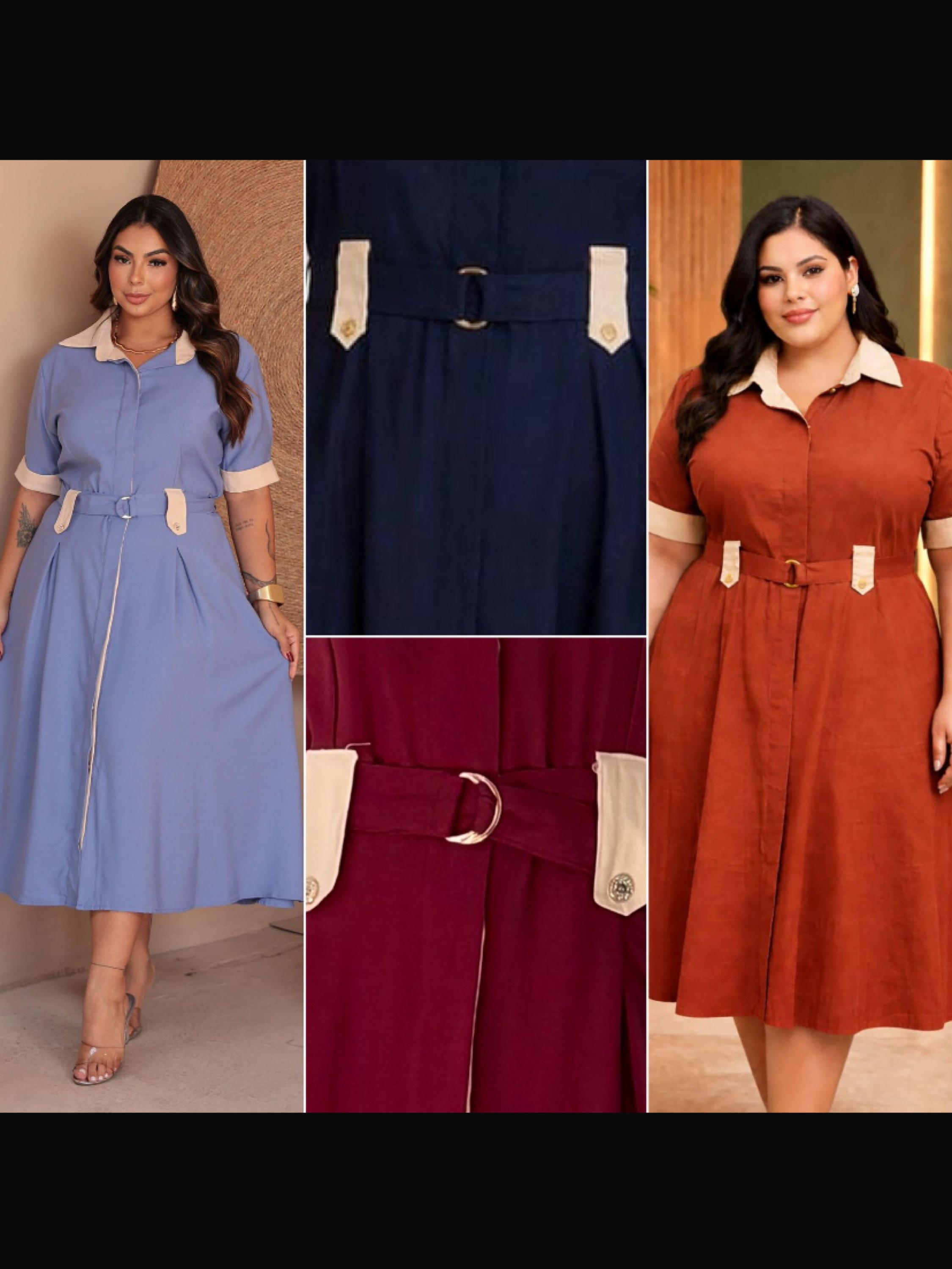 Chamise mídi Plus size