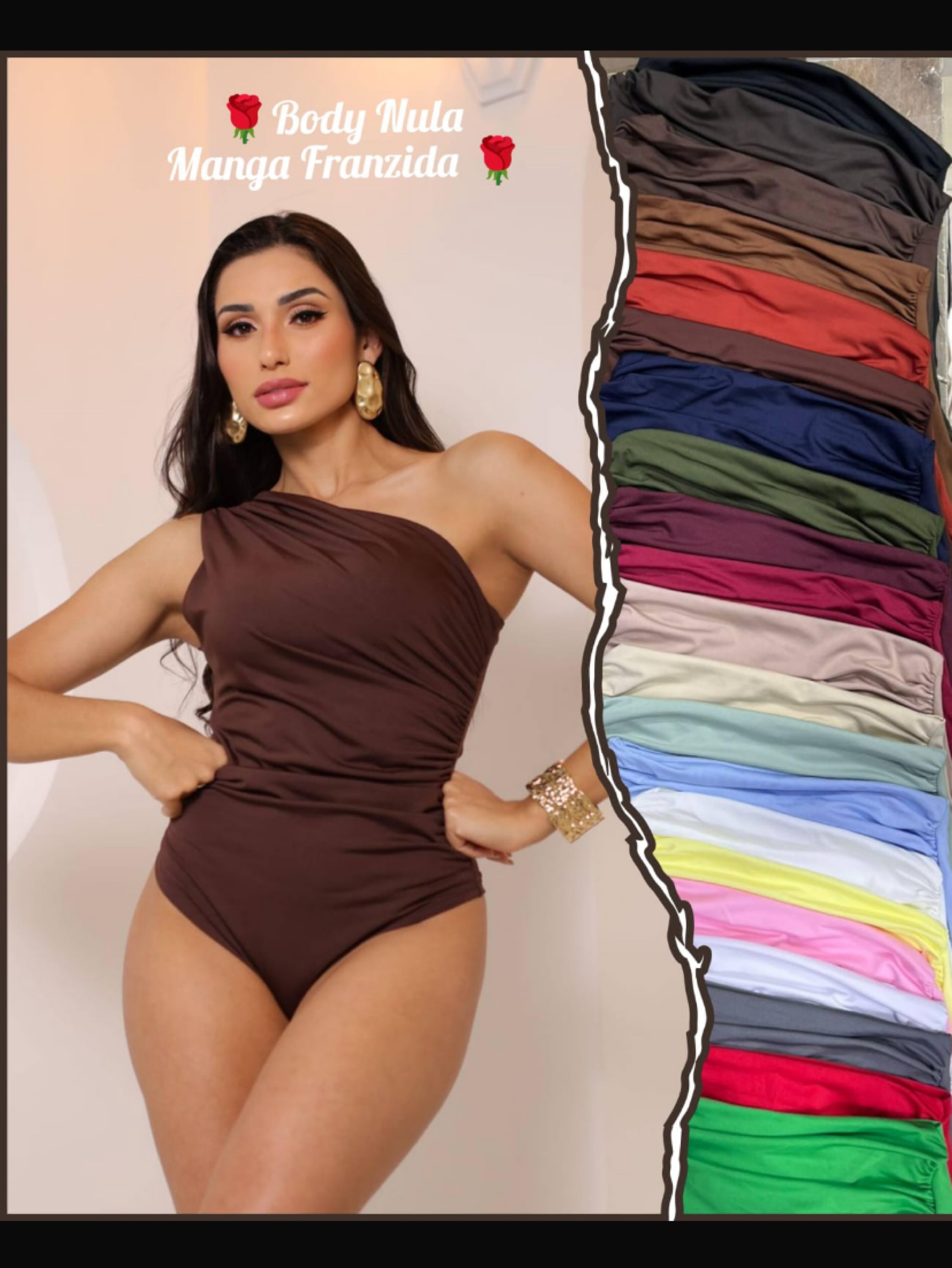 Body de uma manga franzida