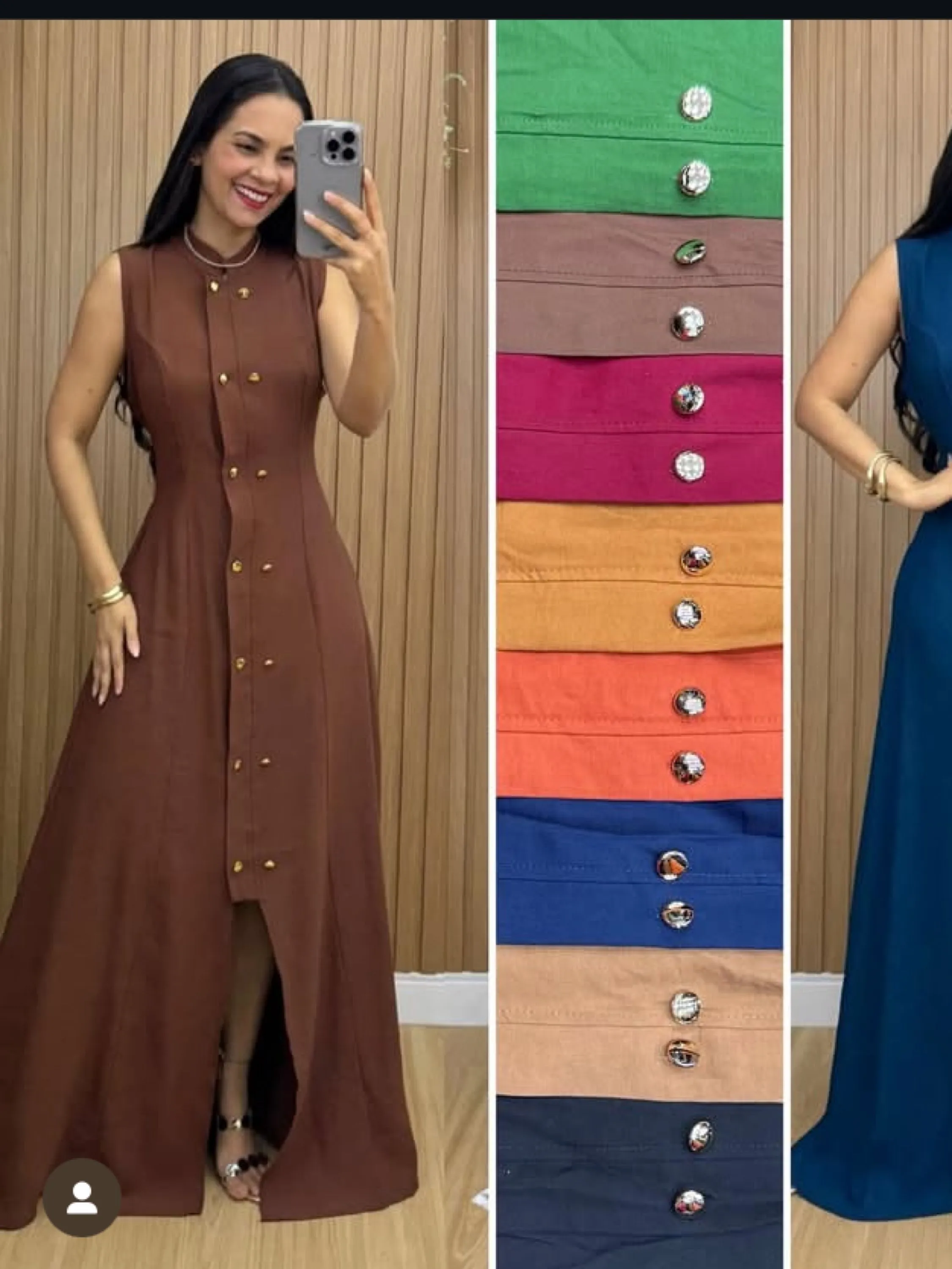 Vestido longo tecido sensorial veste até 40