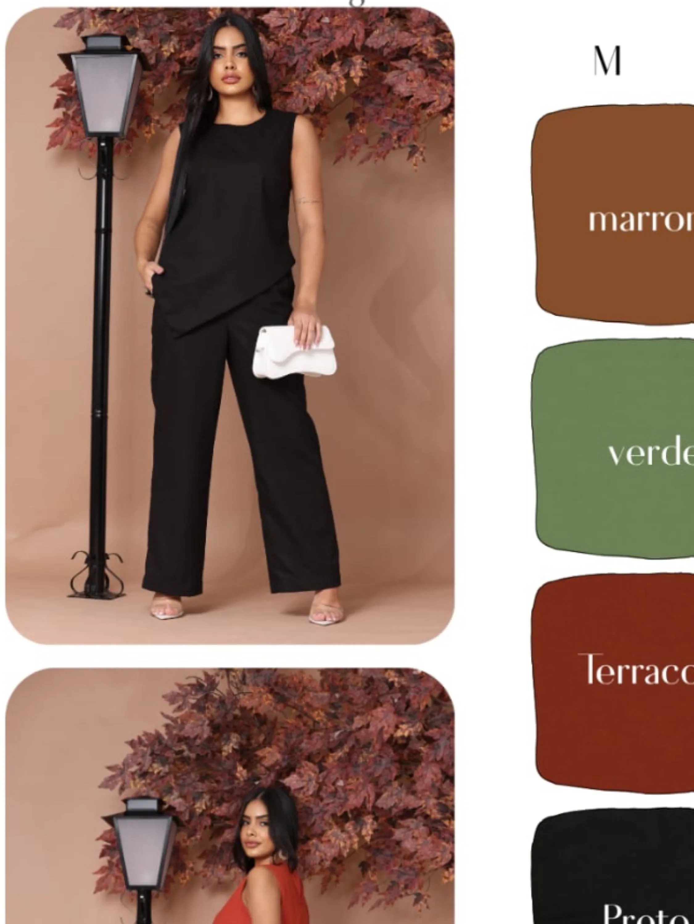 Conjunto Noemi blusa e Pantalona tecido Linho