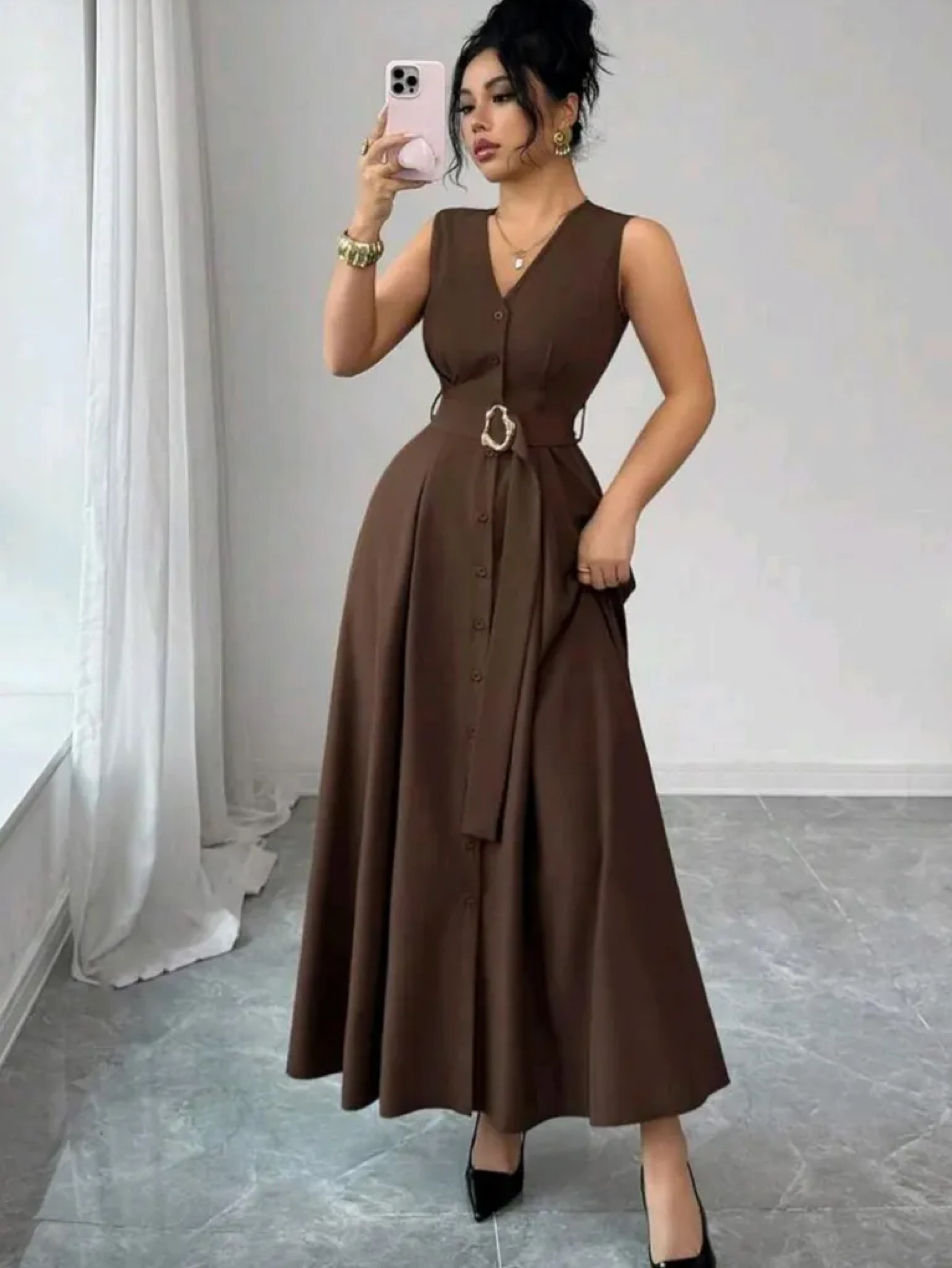 Vestido Chamise regata  longo