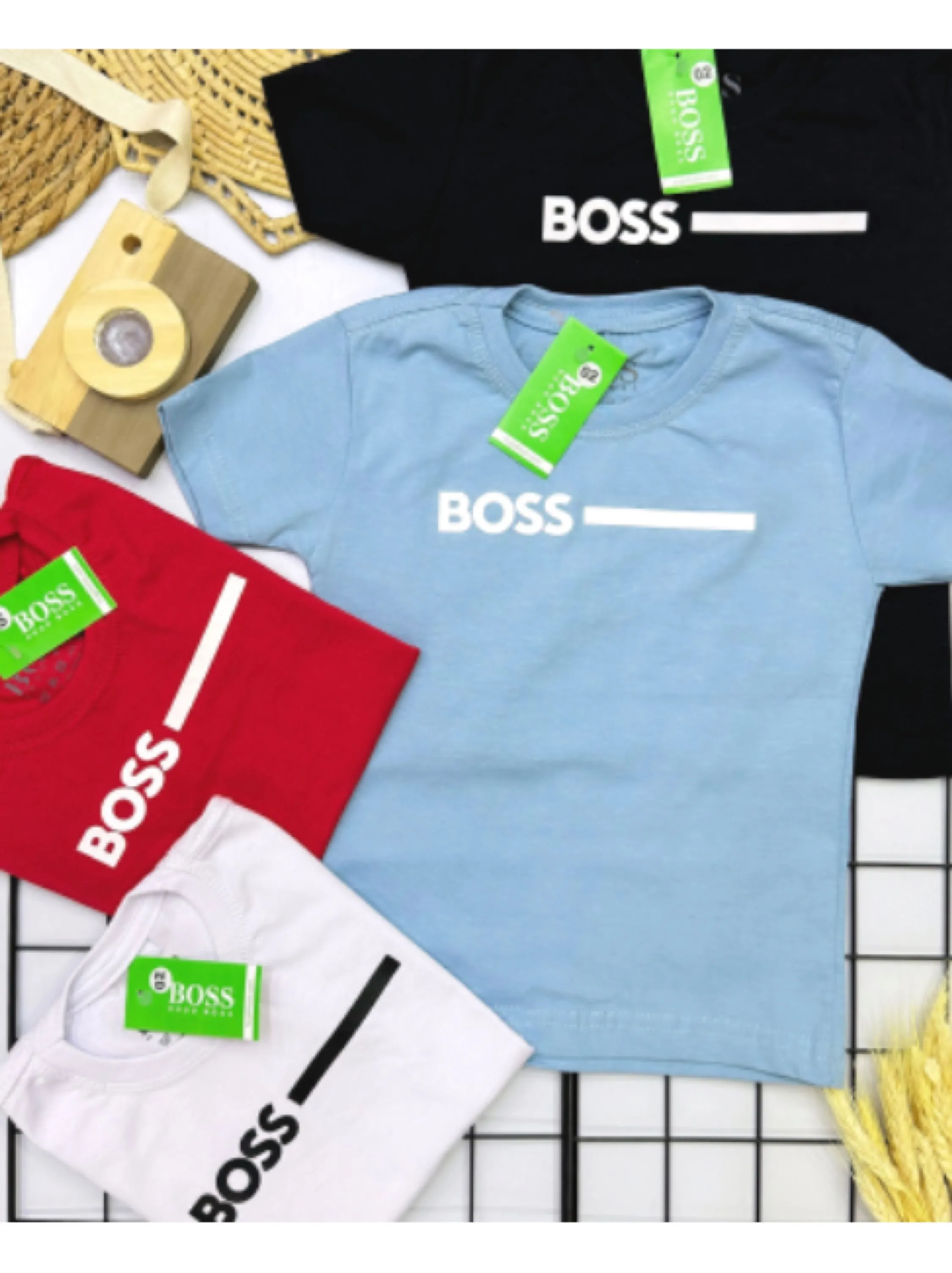 Camiseta Boss infantil/juvenil 100% Algodão linha premium