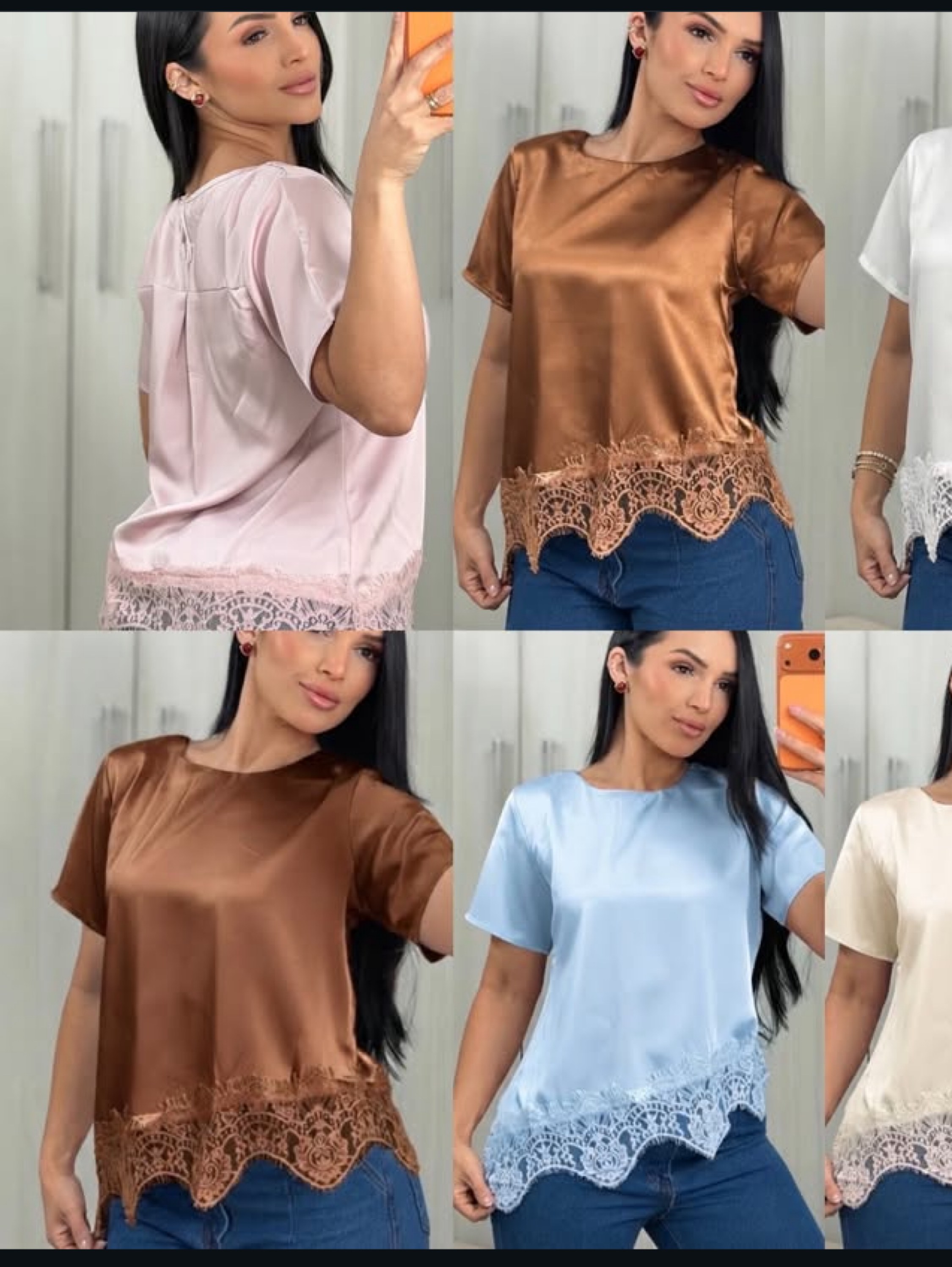 Blusa básica cetim