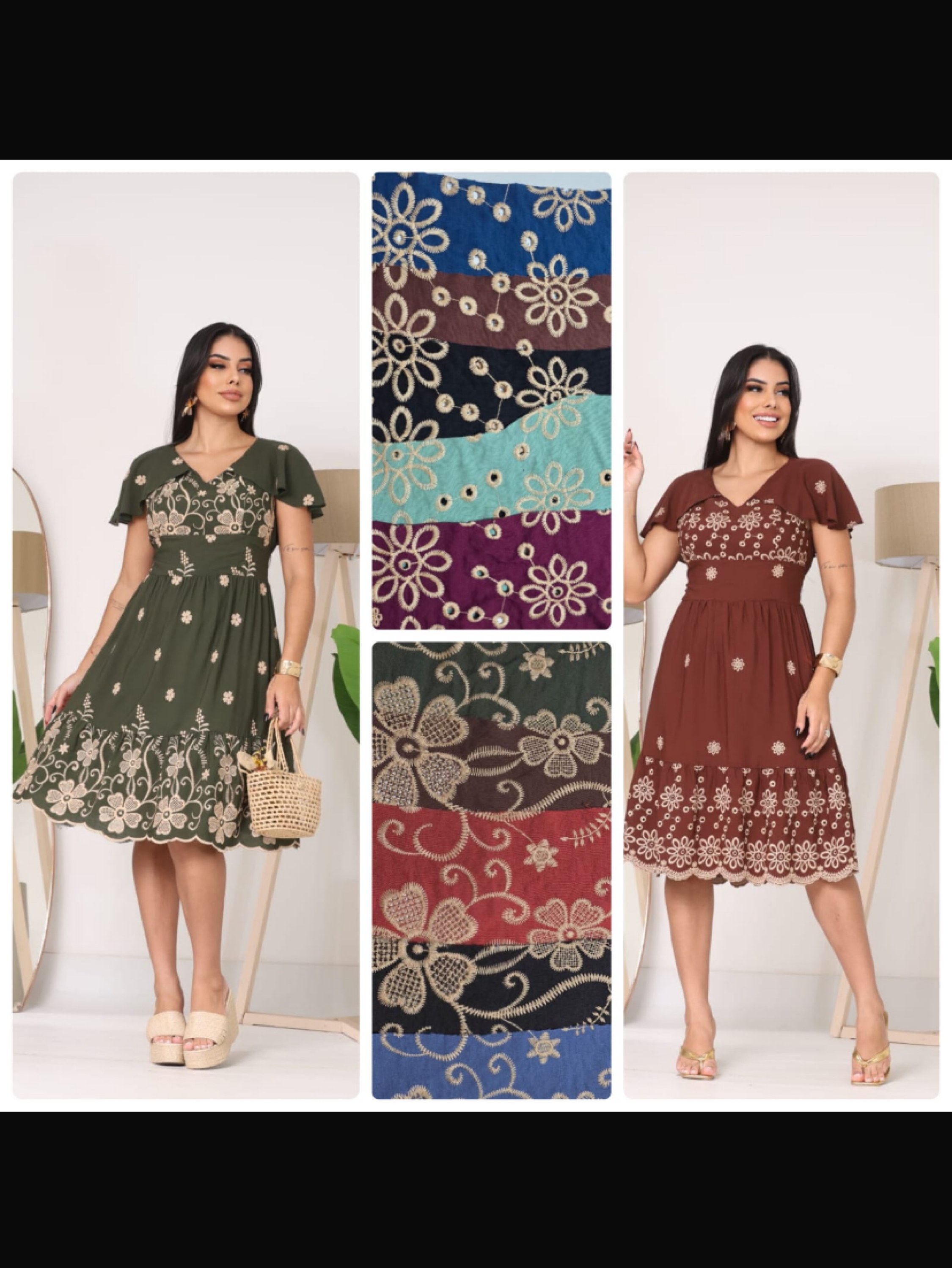 Vestido Daniela slim bordado