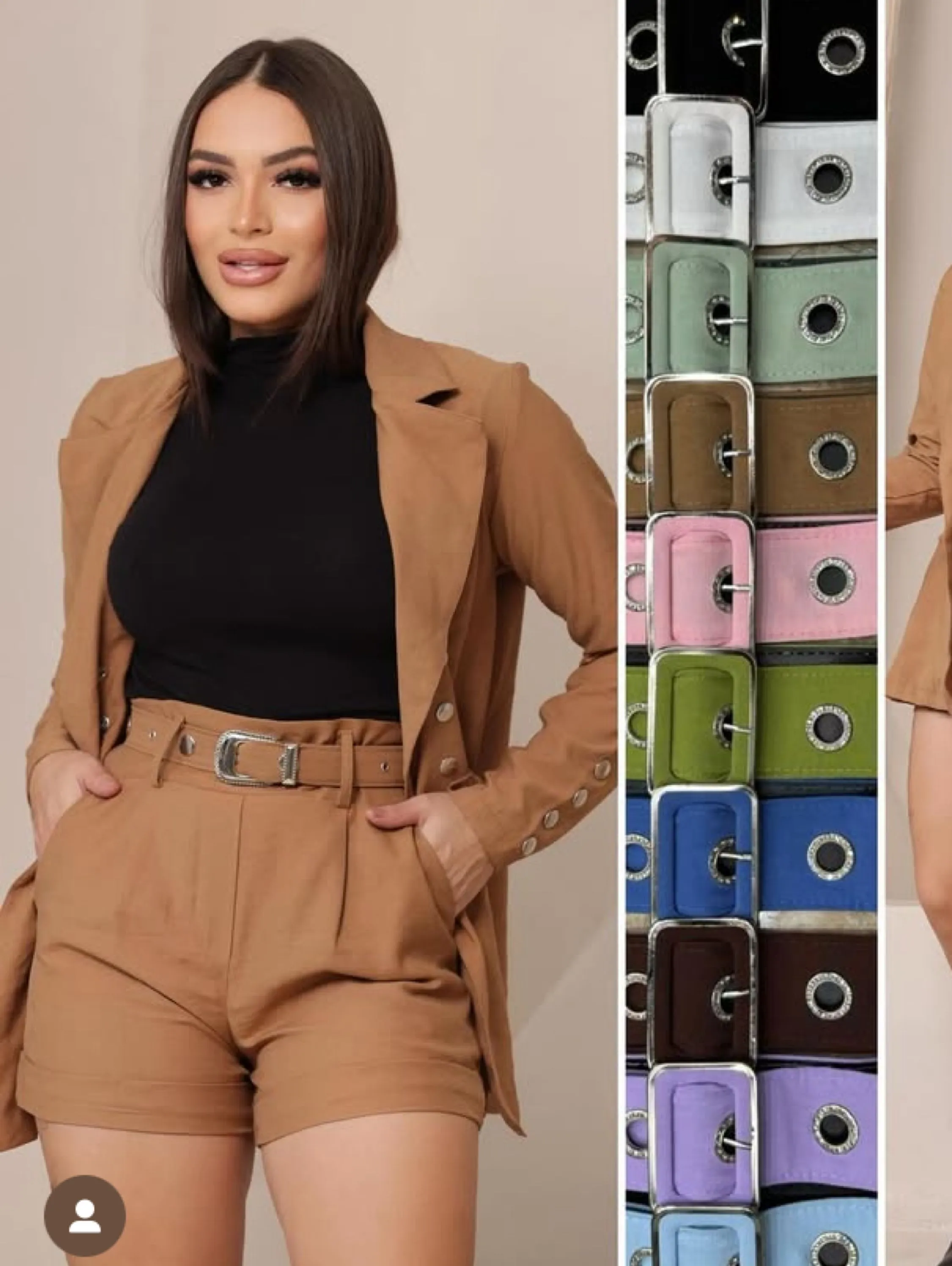 Conjunto blazer e shorts tecido sensorial